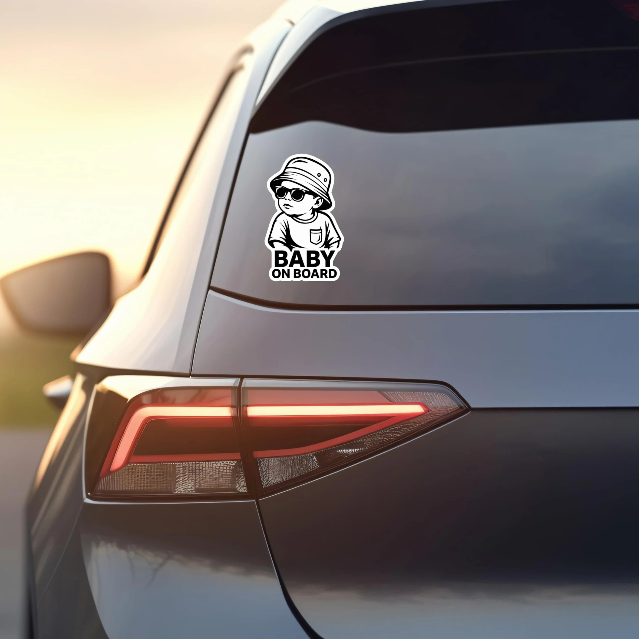 Adesivo per auto con scritta "Baby on Board", in vinile, 15 x 9,5 cm, resistente alle intemperie e ai raggi UV, autoadesivo, laminato per una maggiore protezione, antigraffio e colori vivaci, design