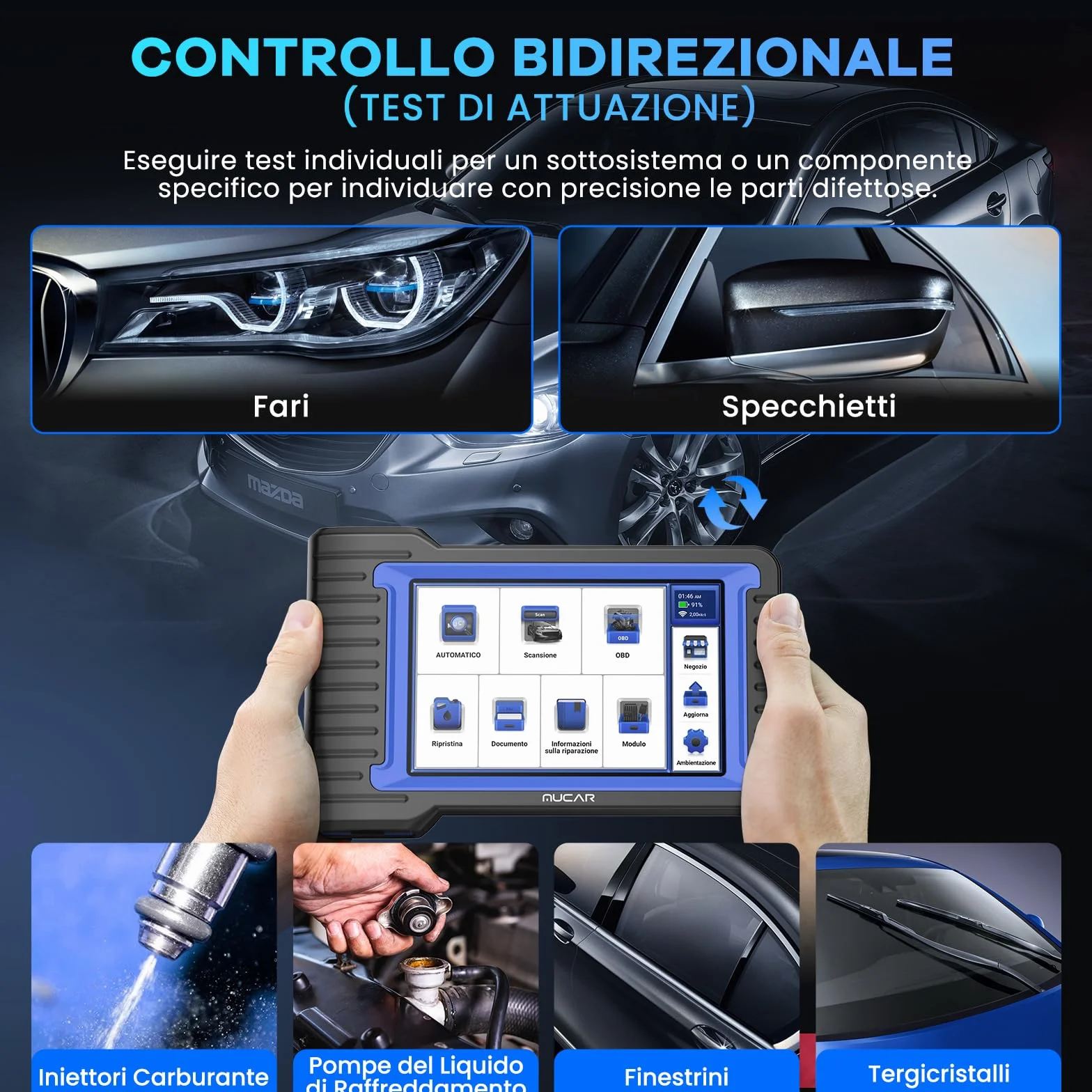 MUCAR VO7 OBD2 Diagnostica Auto ECU Codifica Controllo Bidirezionale Strumento Diagnostica Completo