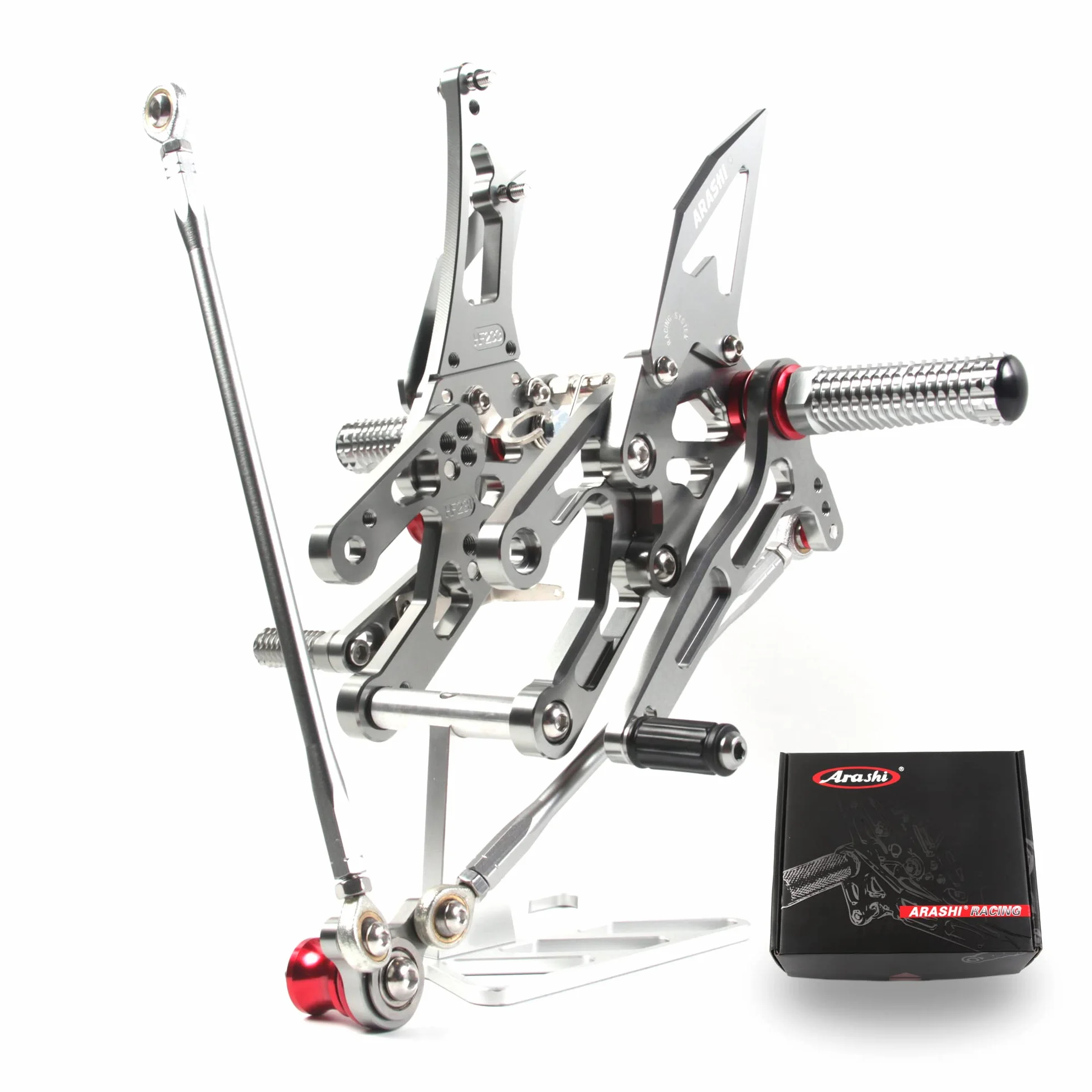 (Versione 2.0) Pedane regolabili per CBR1000RR 2004-2007/CBR600RR 2006 2003-2005 Poggiapiedi Pedane Poggiapiedi Accessori CBR 1000 RR CBR 600 RR CBR 1000RR 600RR Nero (Grigio)