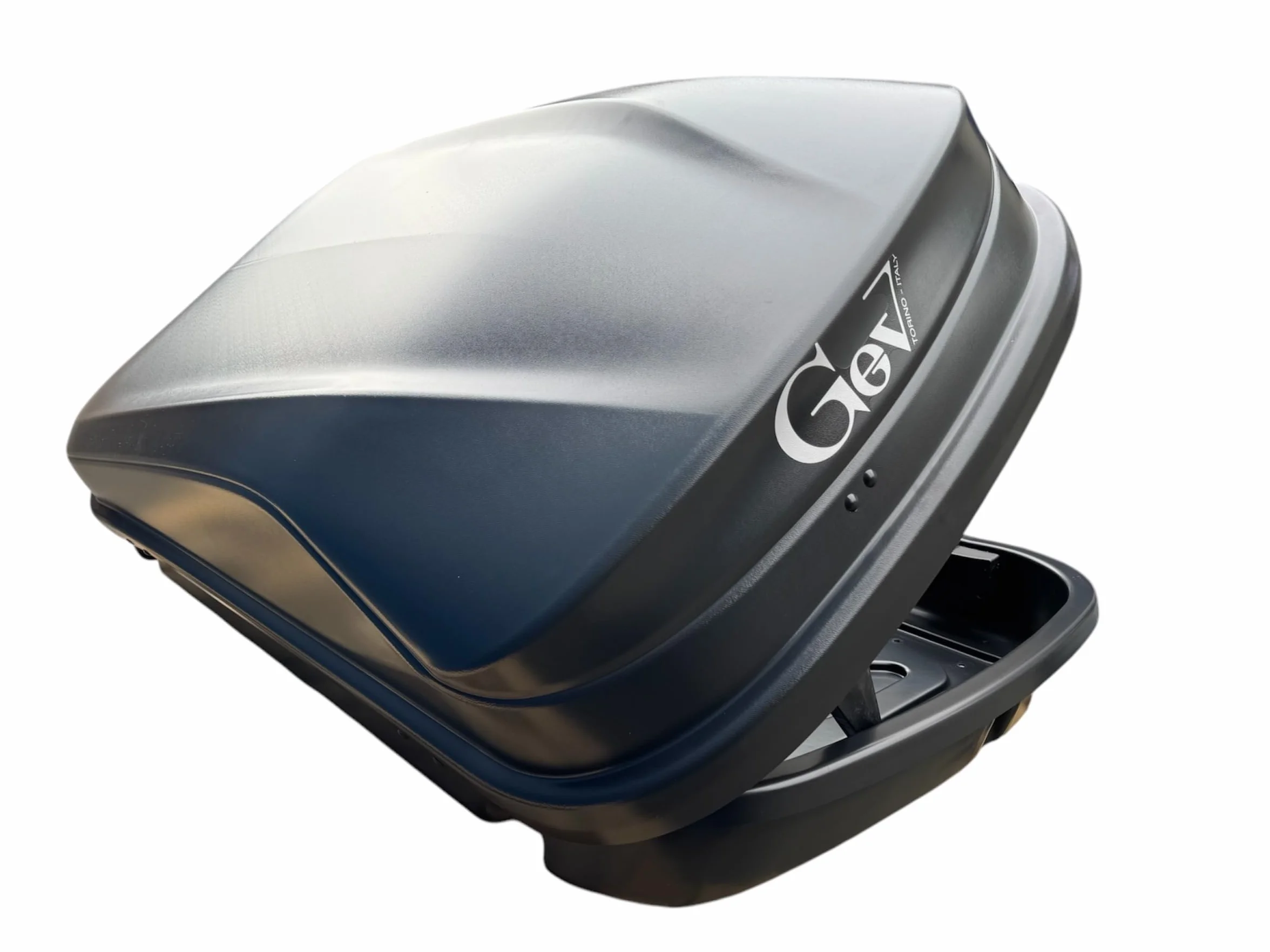 GEV Box Tetto Auto Portabagagli Easyblack, Nero Opaco Elegant– Baule da Tetto Aerodinamico per Auto, Montaggio Facile, Resistente e Sicuro per Viaggi e Vacanze (420 litri)