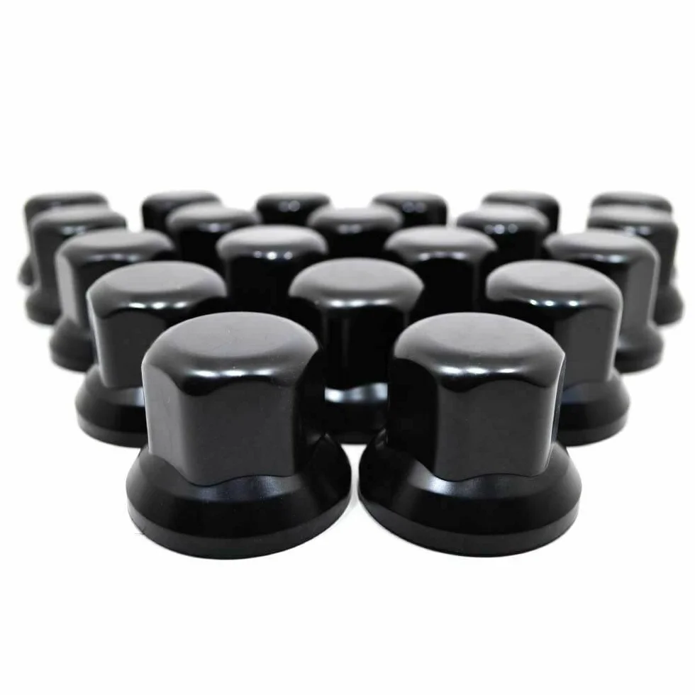 60 pezzi 32 mm Copribulloni per ruote in plastica neri, compatibili con autocarro, rimorchio, autobus, camion, auto, veicoli LKW