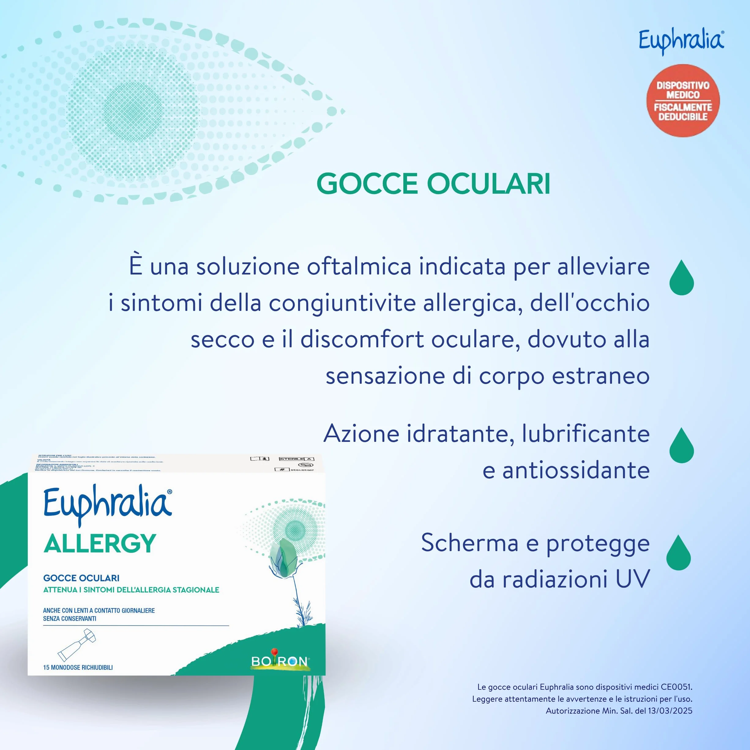 Euphralia Allergy Gocce Oculari Allergia Congiuntivite Allergica Acido Ialuronico Vitamina B12 15 Monodose Richiudibili