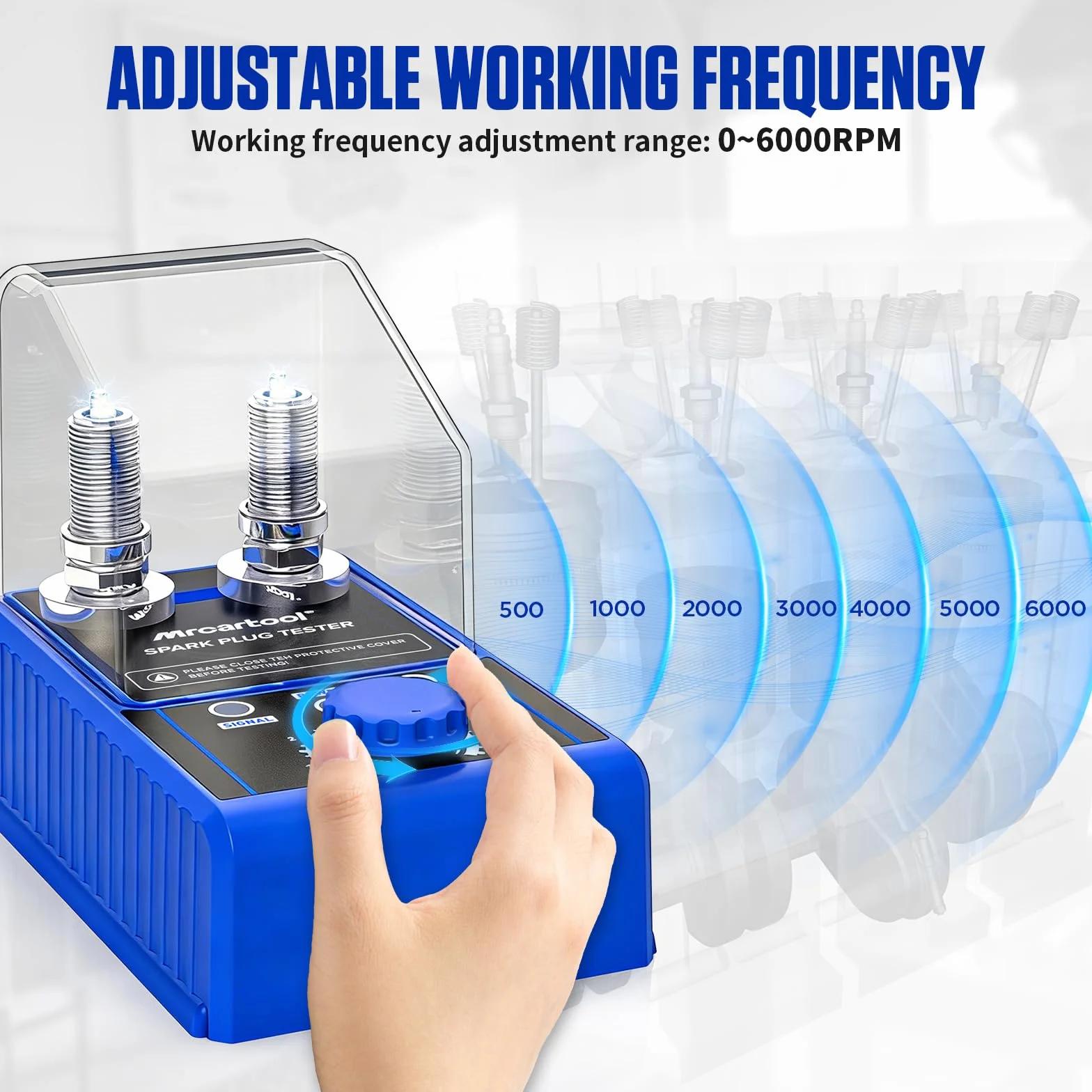 Tester per candele di accensione 220 V 12 V doppio foro regolabile per auto MRCARTOOL