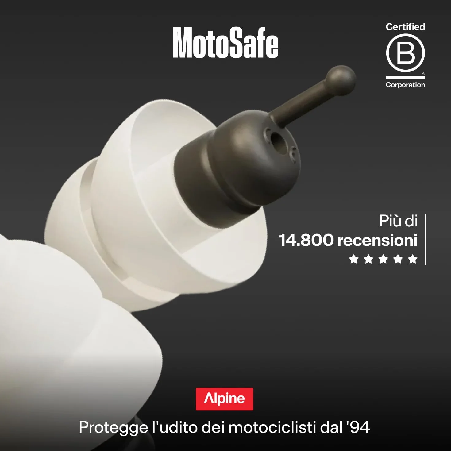 Alpine MotoSafe Tour Tappi per Orecchie da Gara ed Escursioni – Riutilizzabili