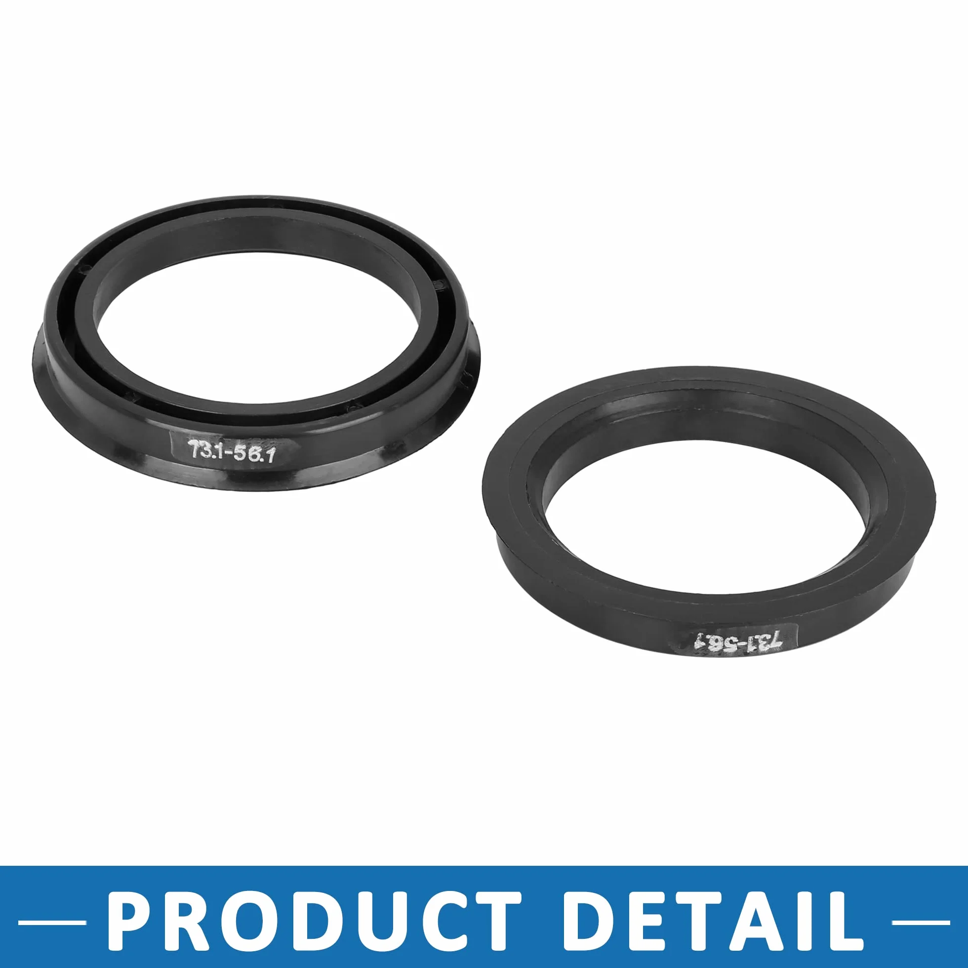 ABSOPRO Mozzo Centrale Anelli 73,1mm a 56,1mm Plastica Nero Set di 4