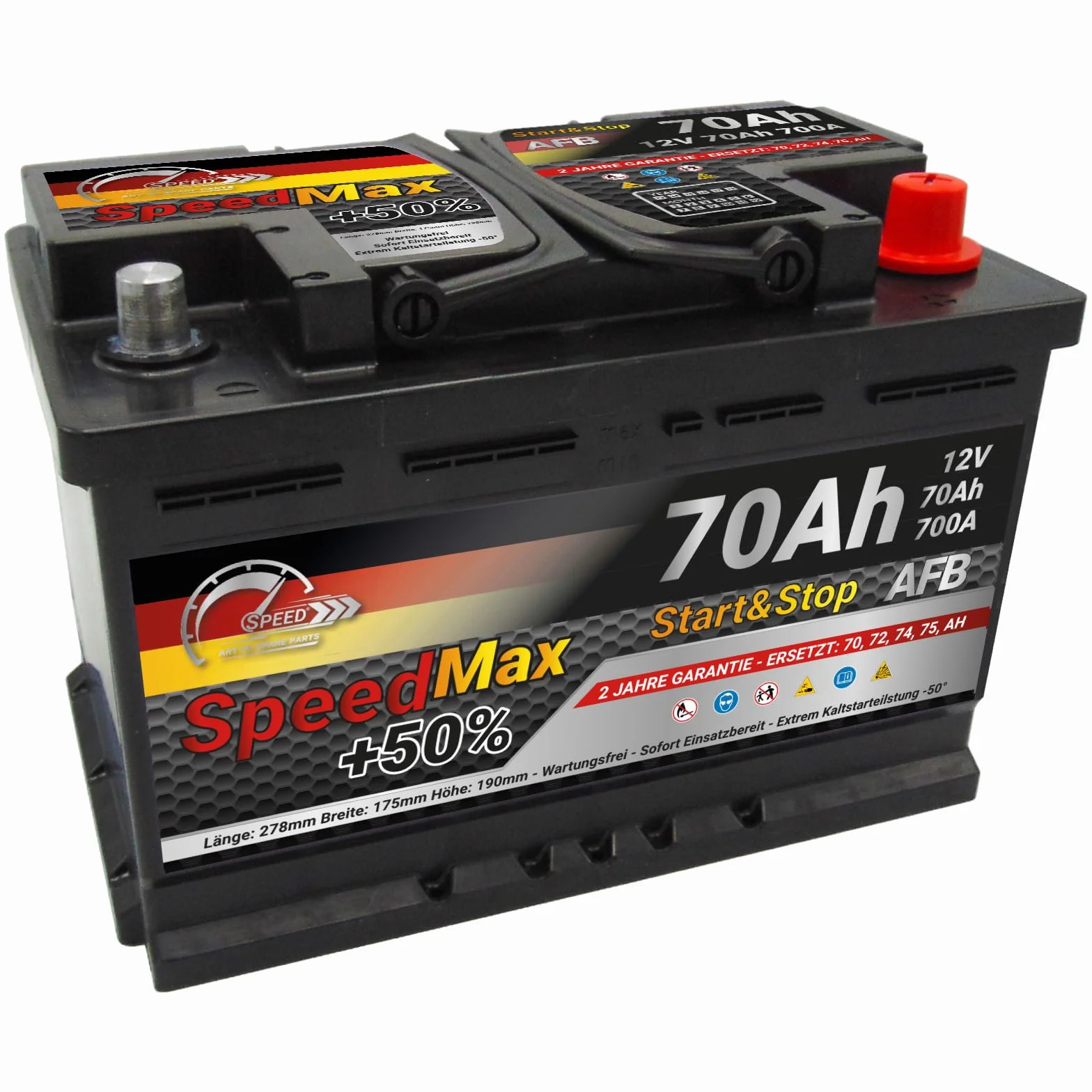 Batteria auto 70Ah AFB Speed Max Start&Stop 700A 12v L3 EFB
