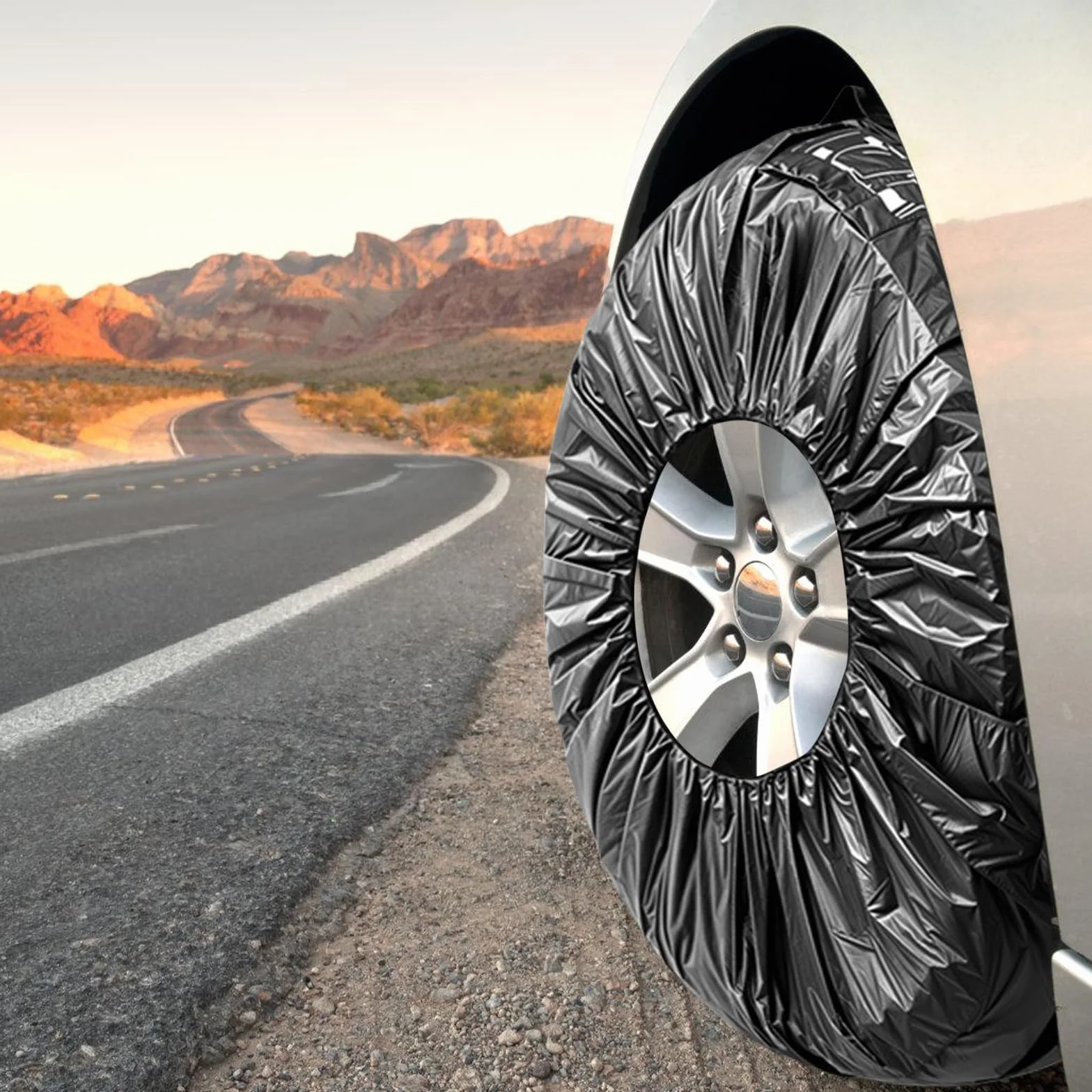Set di 4 sacchetti per pneumatici impermeabili a prova di polvere per auto fino a 19-23 pollici