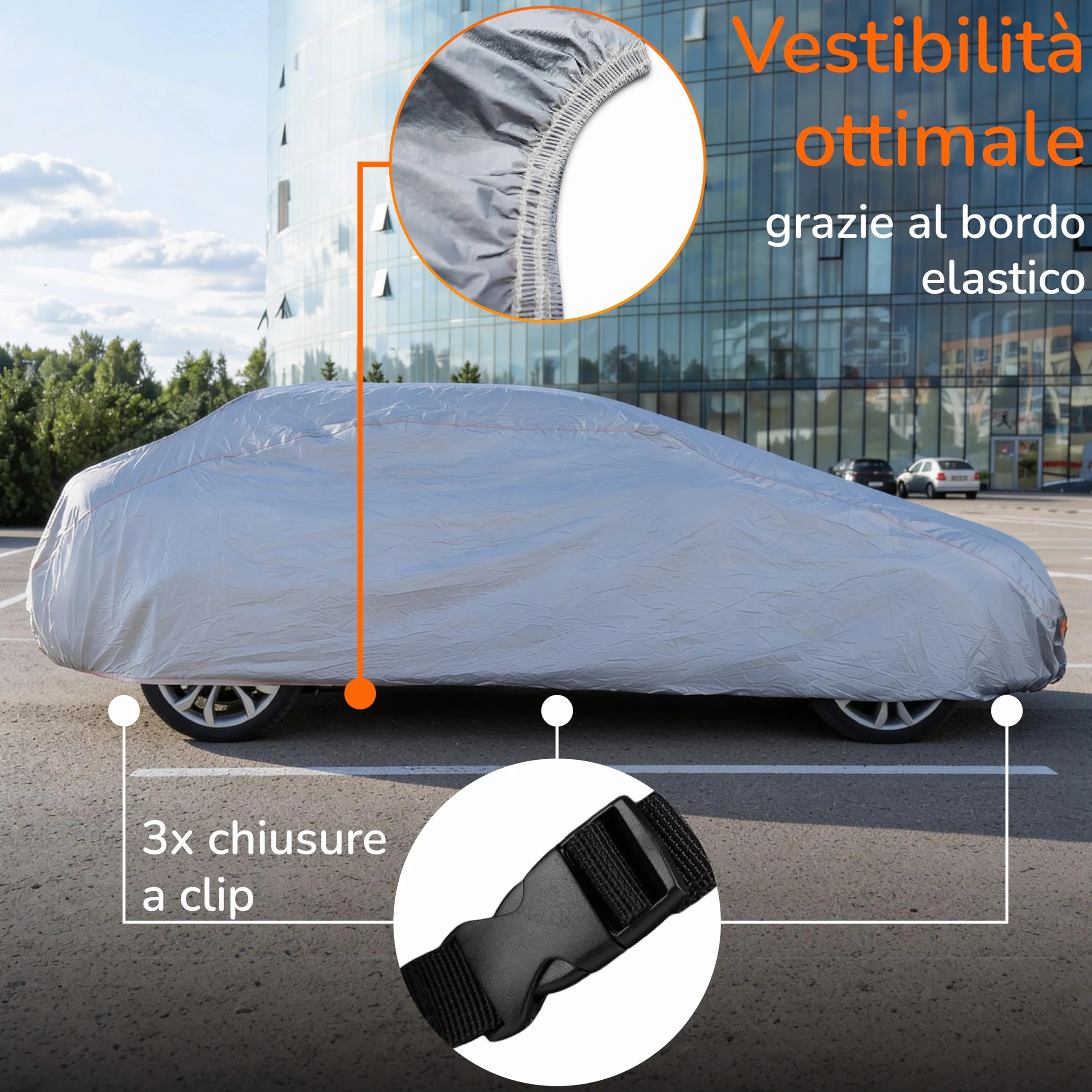 Upgrade4cars Telo Copriauto Esterno Impermeabile Versione 2026 Universale SUV L 480x195x150 cm