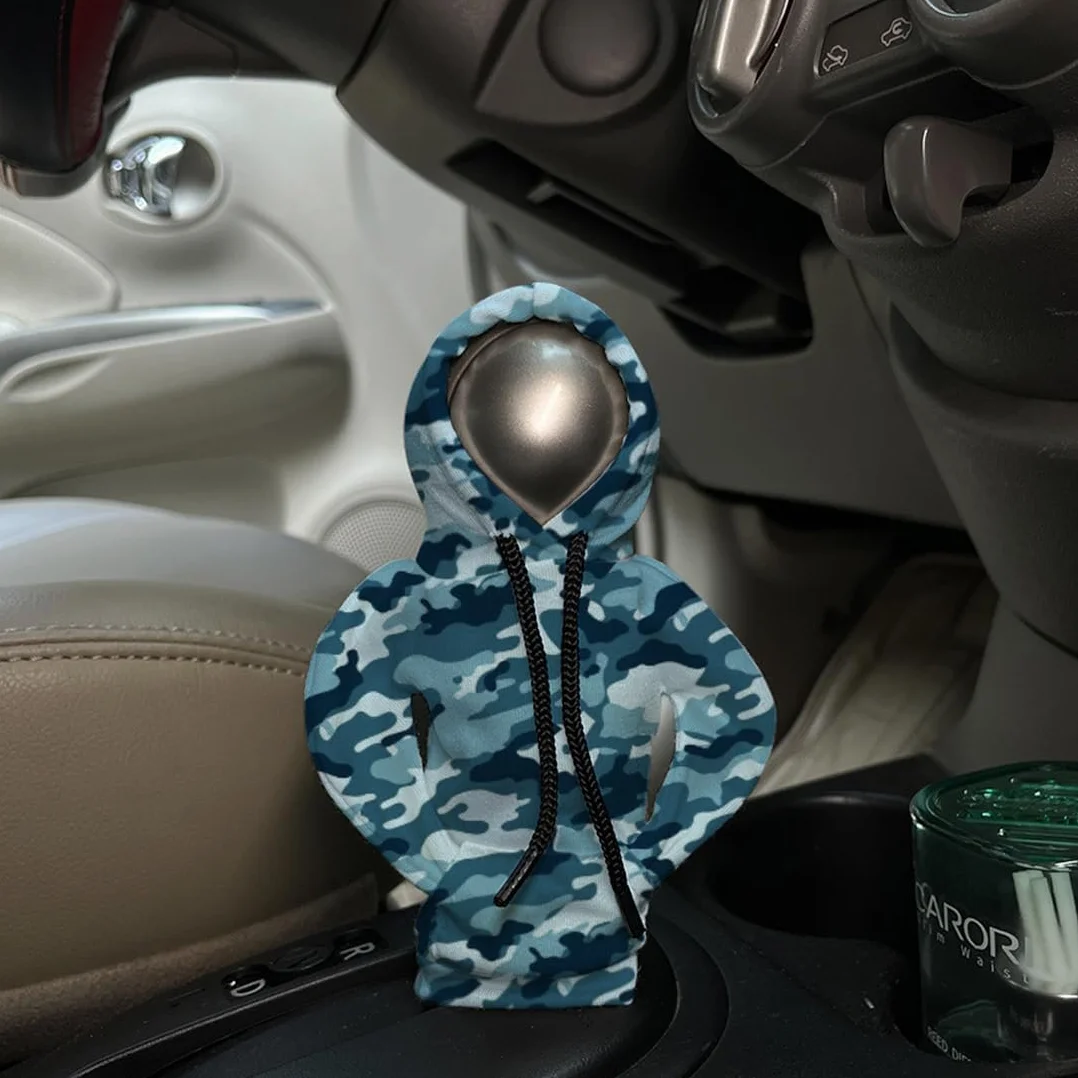 Felpa per Cambio Auto Universale Con Cappuccio, 2 Pezzi Pomello Copri Cambio Macchina - Divertente Decorazione
