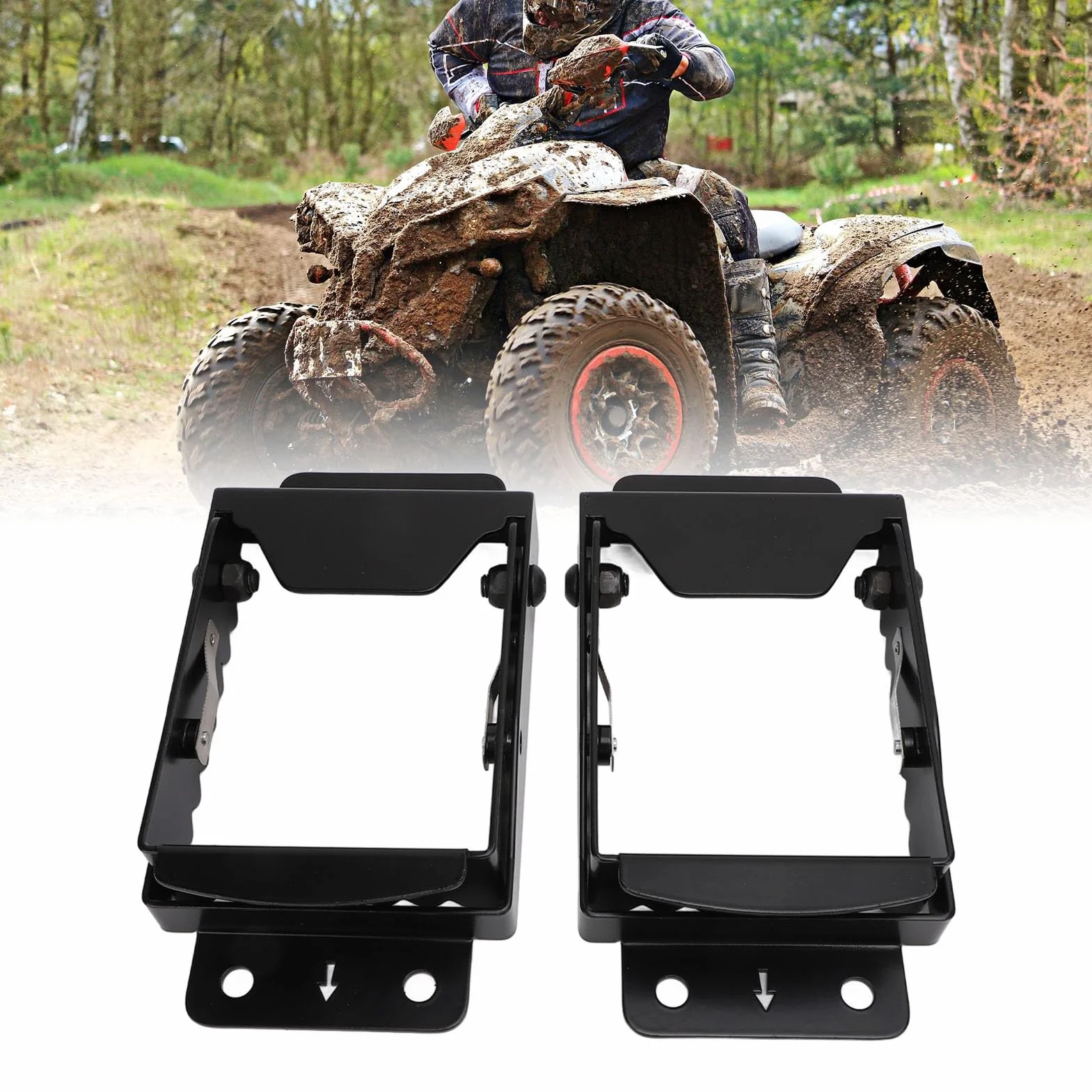 Poggiapiedi ATV Pedana Passeggero Posteriore Pieghevole in Metallo per Sportsman Scrambler