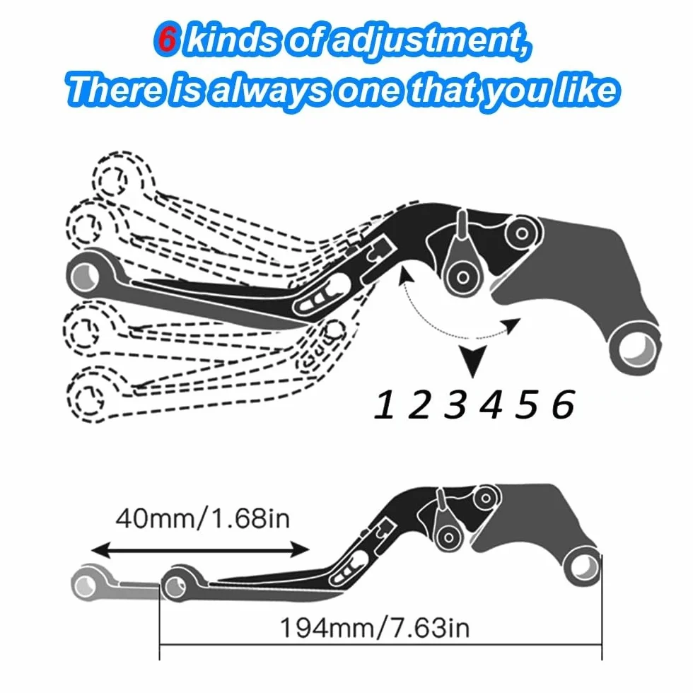 CNC Moto Leva Frizione Freno Set Pieghevole Regolabile Rosso per Honda CB500F 2013-2021