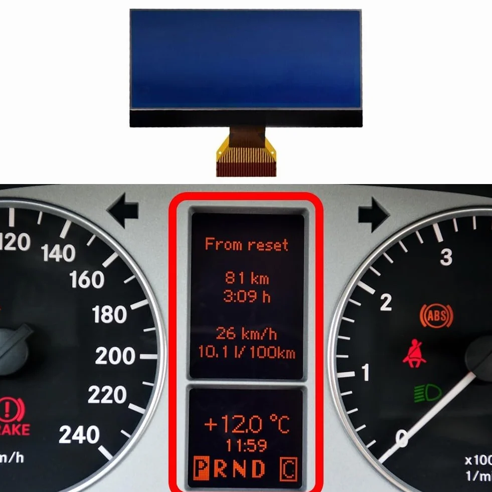 Schermo LCD compatibile con gruppo strumenti W169 W245 8 Volt