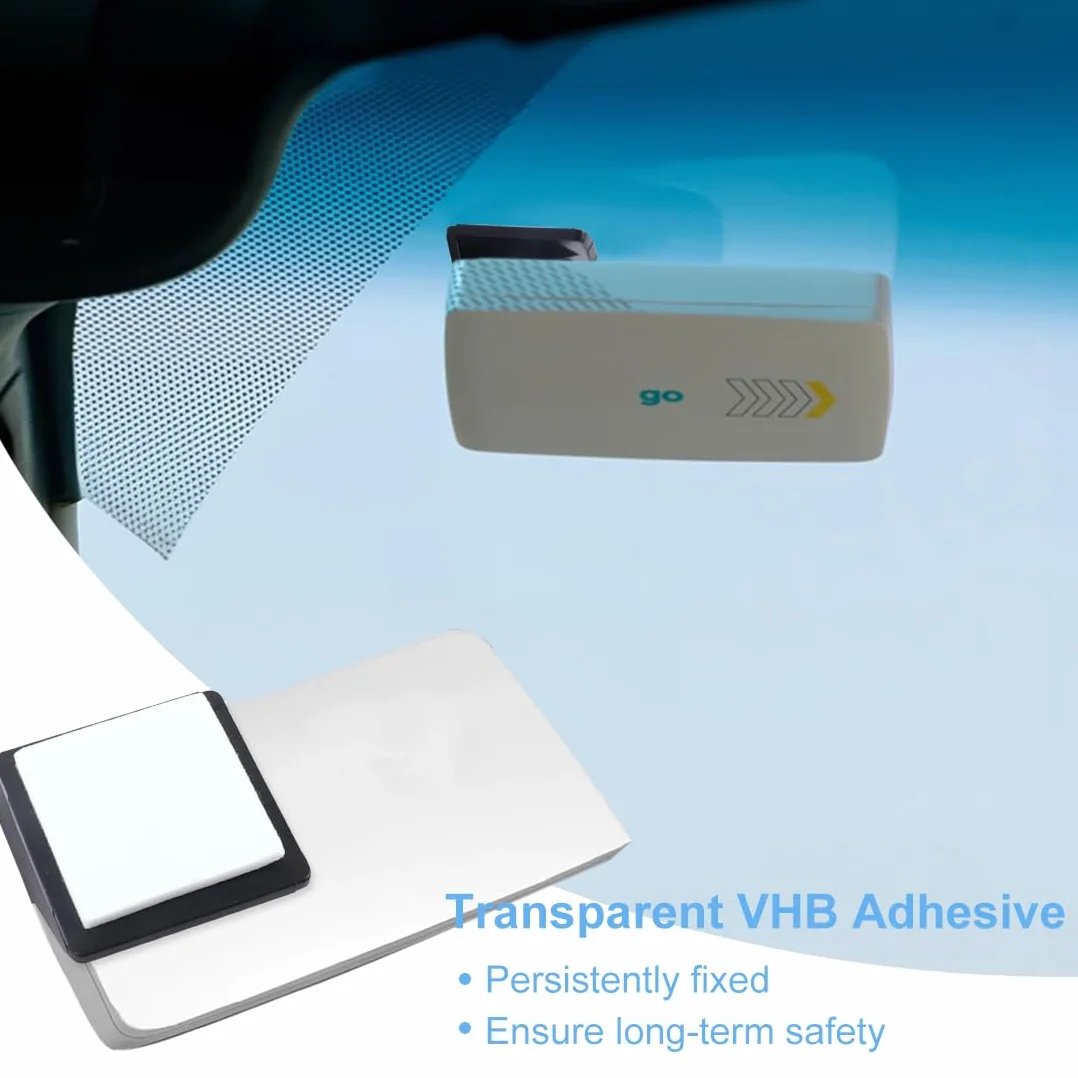 Clip Supporto per T.pass 2019 Sistema Fissaggio Removibile 3x3 cm Porta Telepedaggio Auto Nero