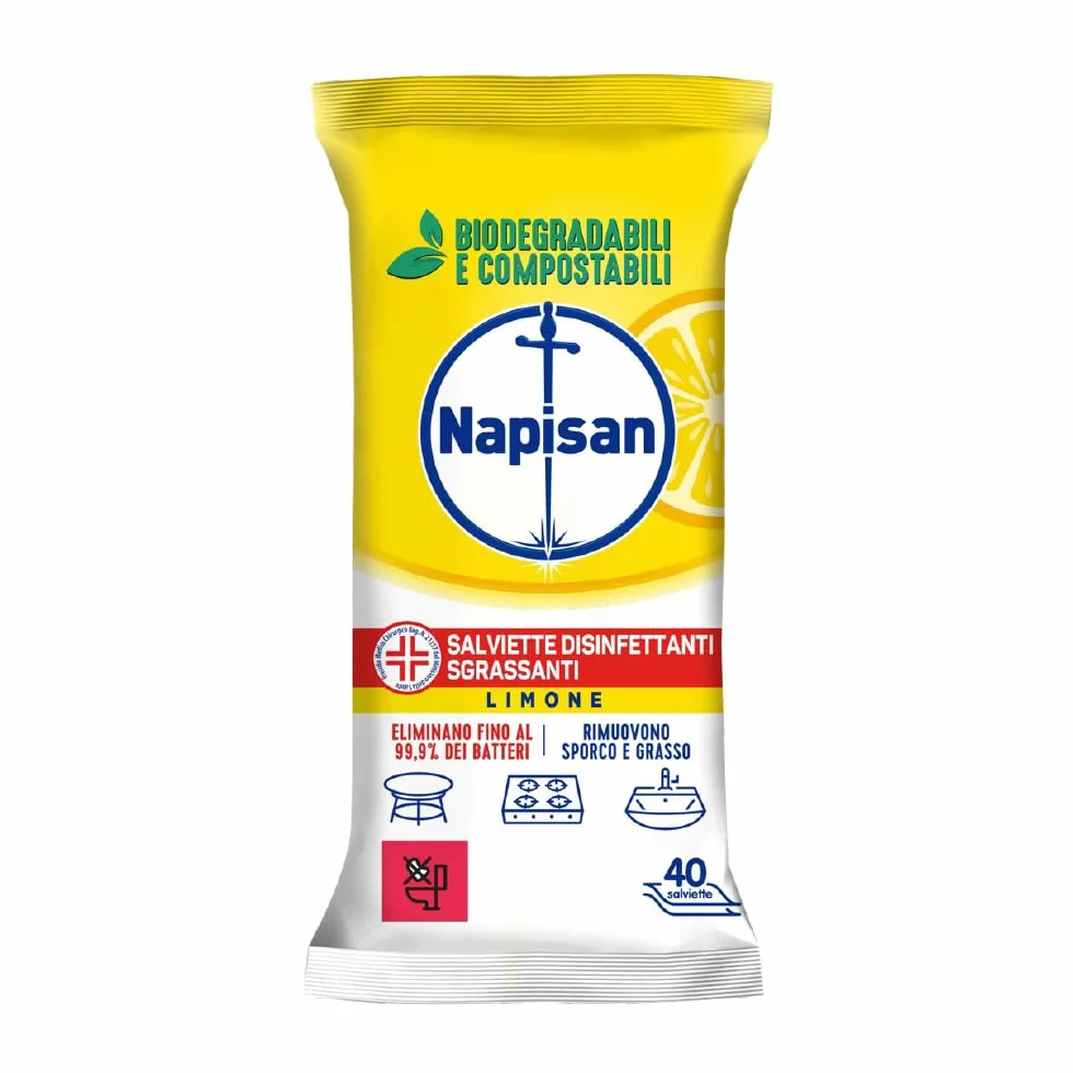 Napisan Salviette Disinfettanti Sgrassanti Limone 40 szt.