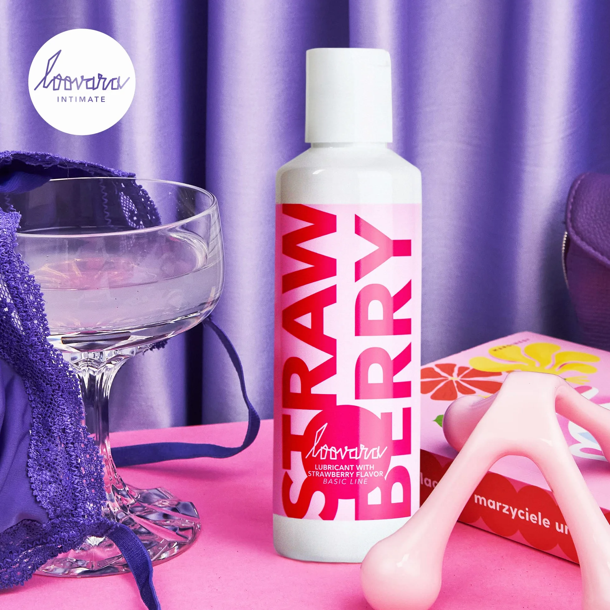 Loovara Gel lubrificante gusto fragola 100 ml - Gel lubrificante commestibile a base d'acqua vegano