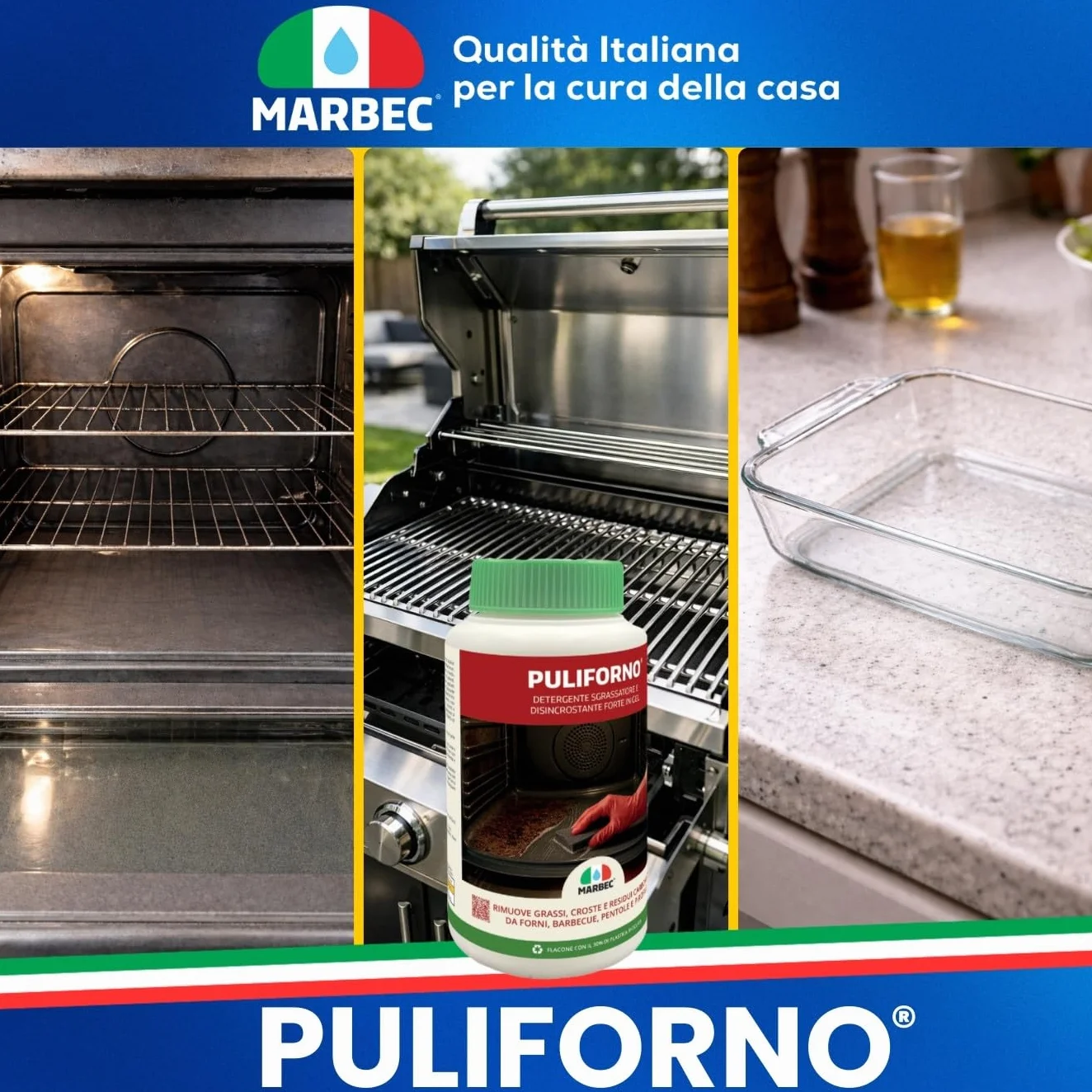 MARBEC PULIFORNO® 1KG Detergente gel disincrostante per forni e barbecue