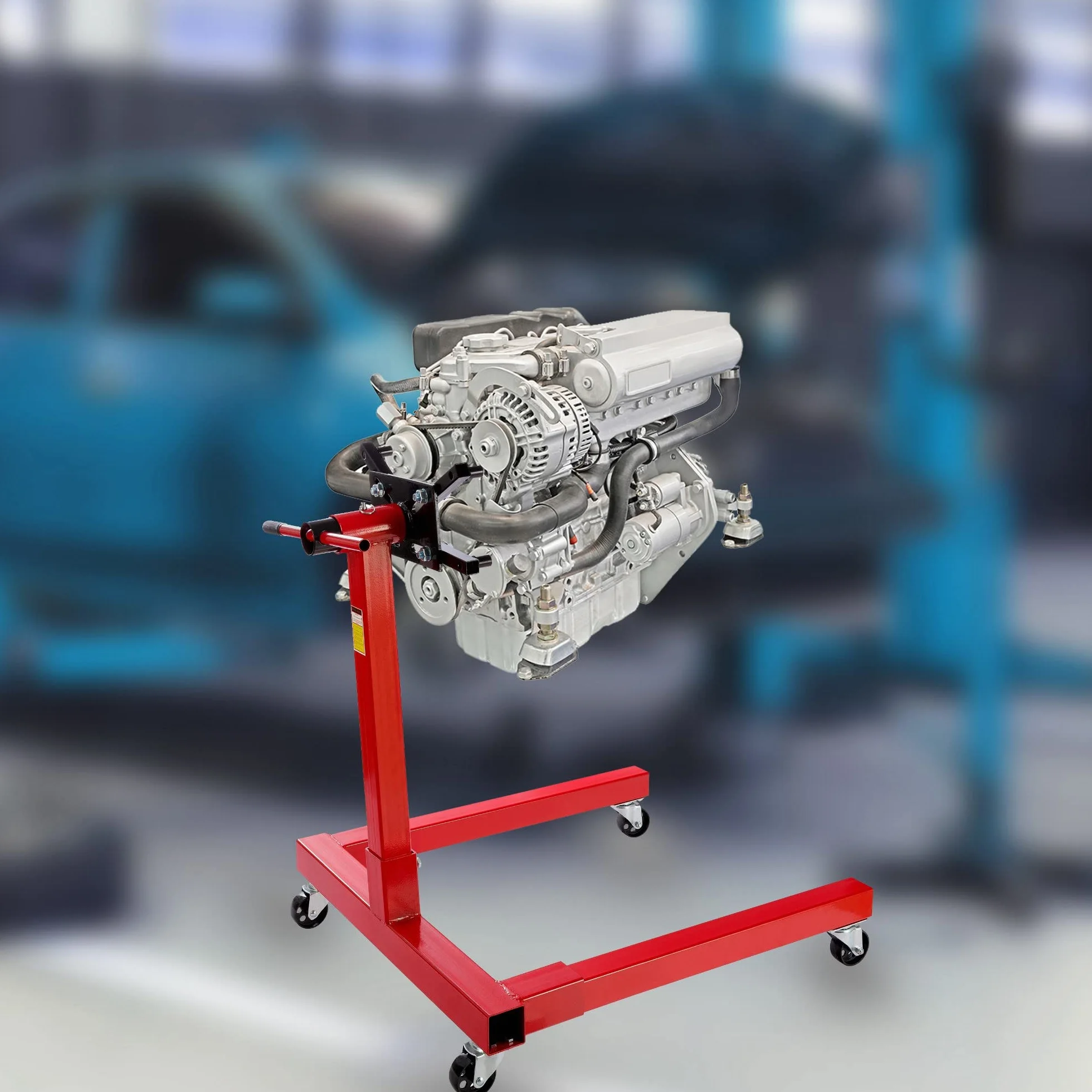 AREBOS Supporto Motore 570 kg 360° Girevole Rosso Massiccio Robusto