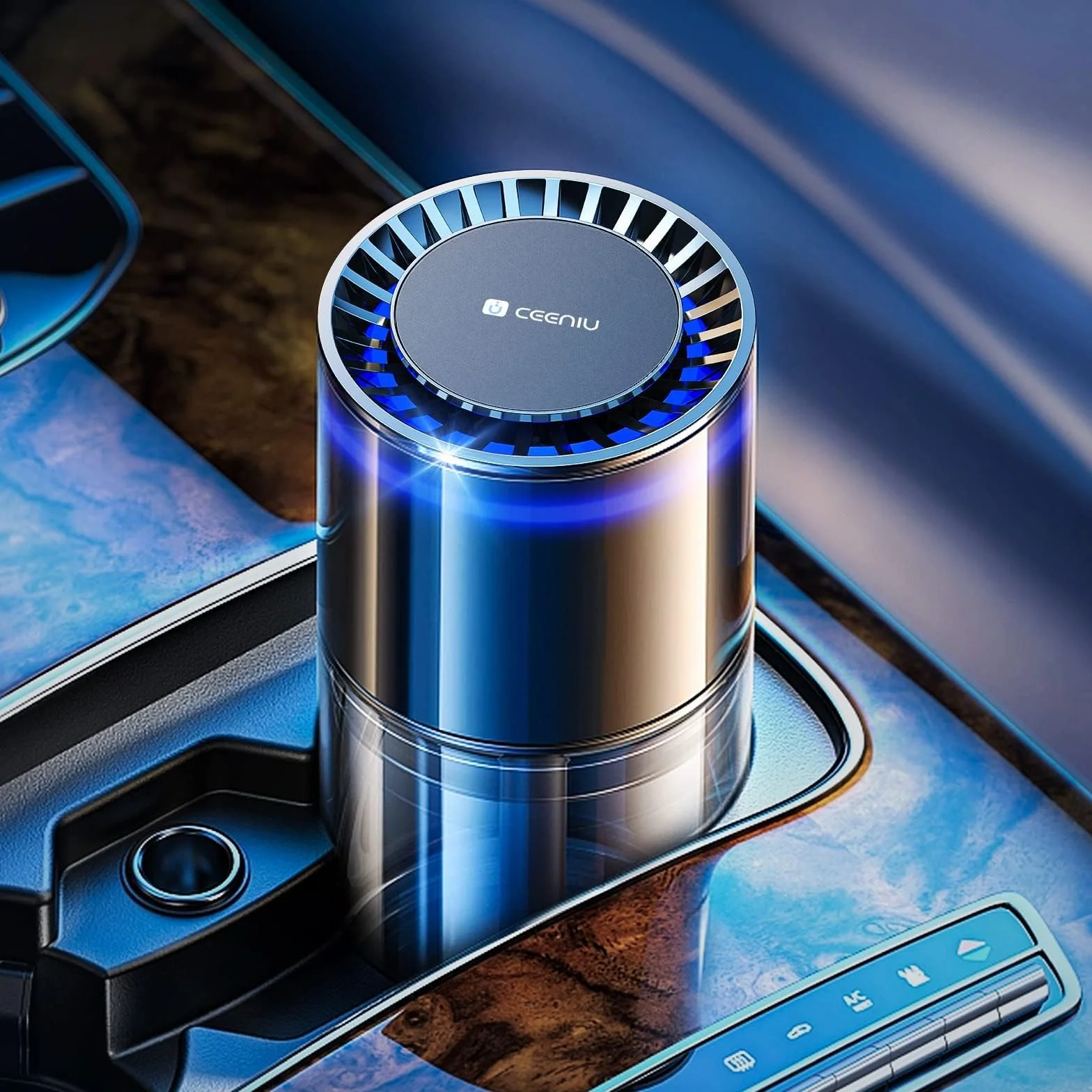 Profumatore Auto Ceeniu CF3 135 ml Grande Capacità 4-8 Mesi Luce Ambientale Silenziosa Auto On/Off Concentrazione Regolabile 2 Modalità