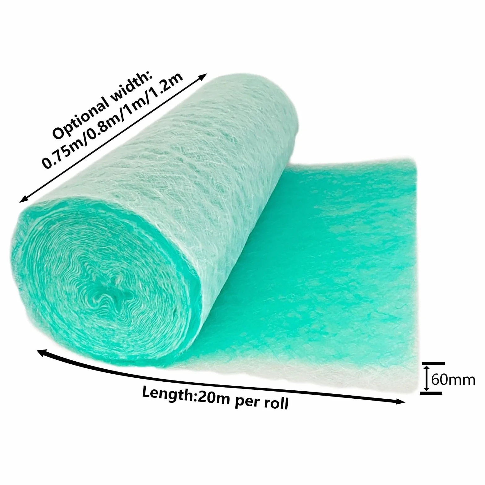 Filtro Per Cabina Di Verniciatura Filtro'aria in Fibra Di Poliestere Verniciatura Per Auto Pannello Di Estrazione Del Materiale Del Filtro 'aria Per C(Size:2.46x65.6ft(0.75x20m),Color:Thickness: 60mm)