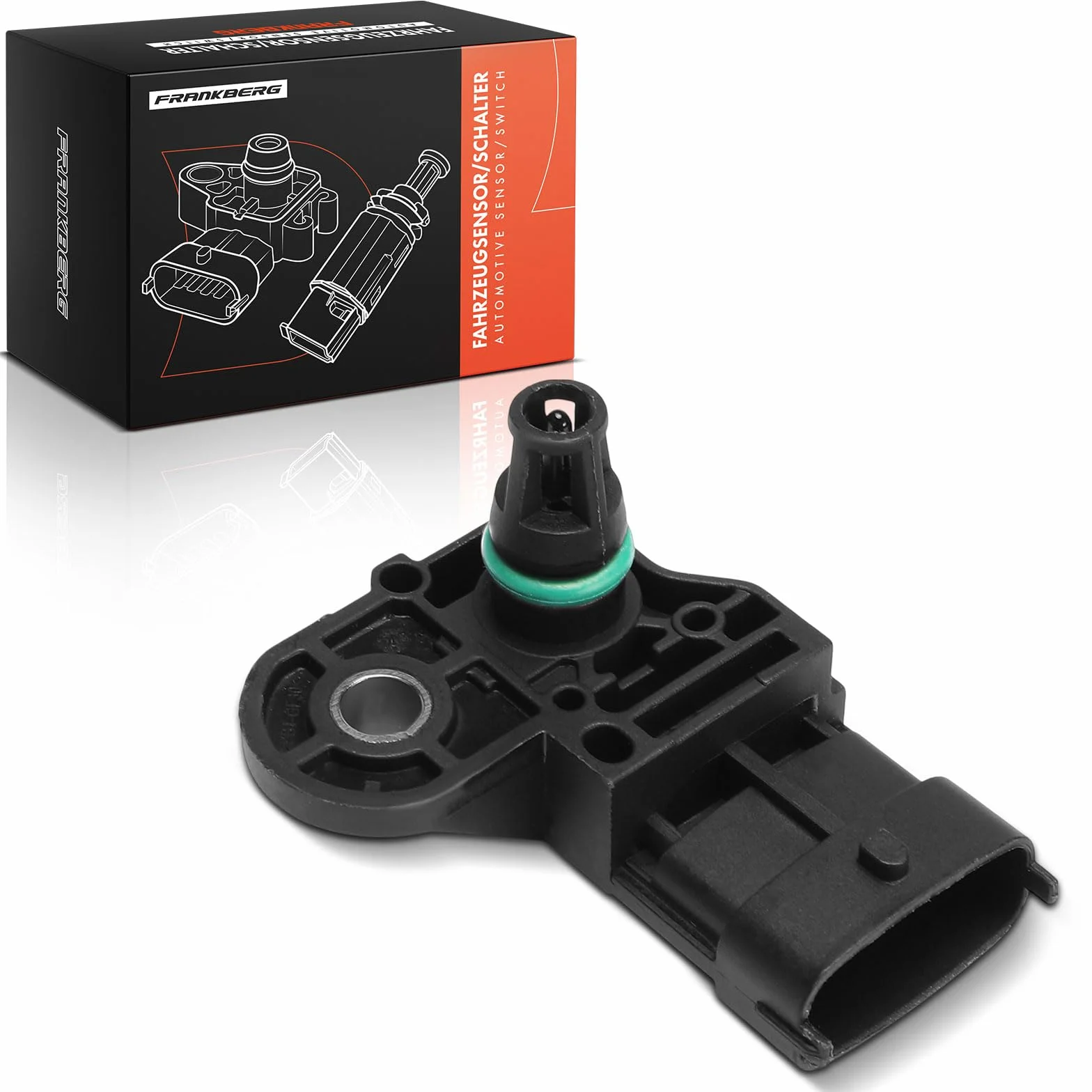 Frankberg Sensore di pressione del tubo di aspirazione 4-Poli Compatibile con C.a.p.t.u.r I H5 J5 Qashqai II SUV J11 J11 KadSìr HA HL Pulsar Compatto C13 Clio V B7 Replace# 0281006029