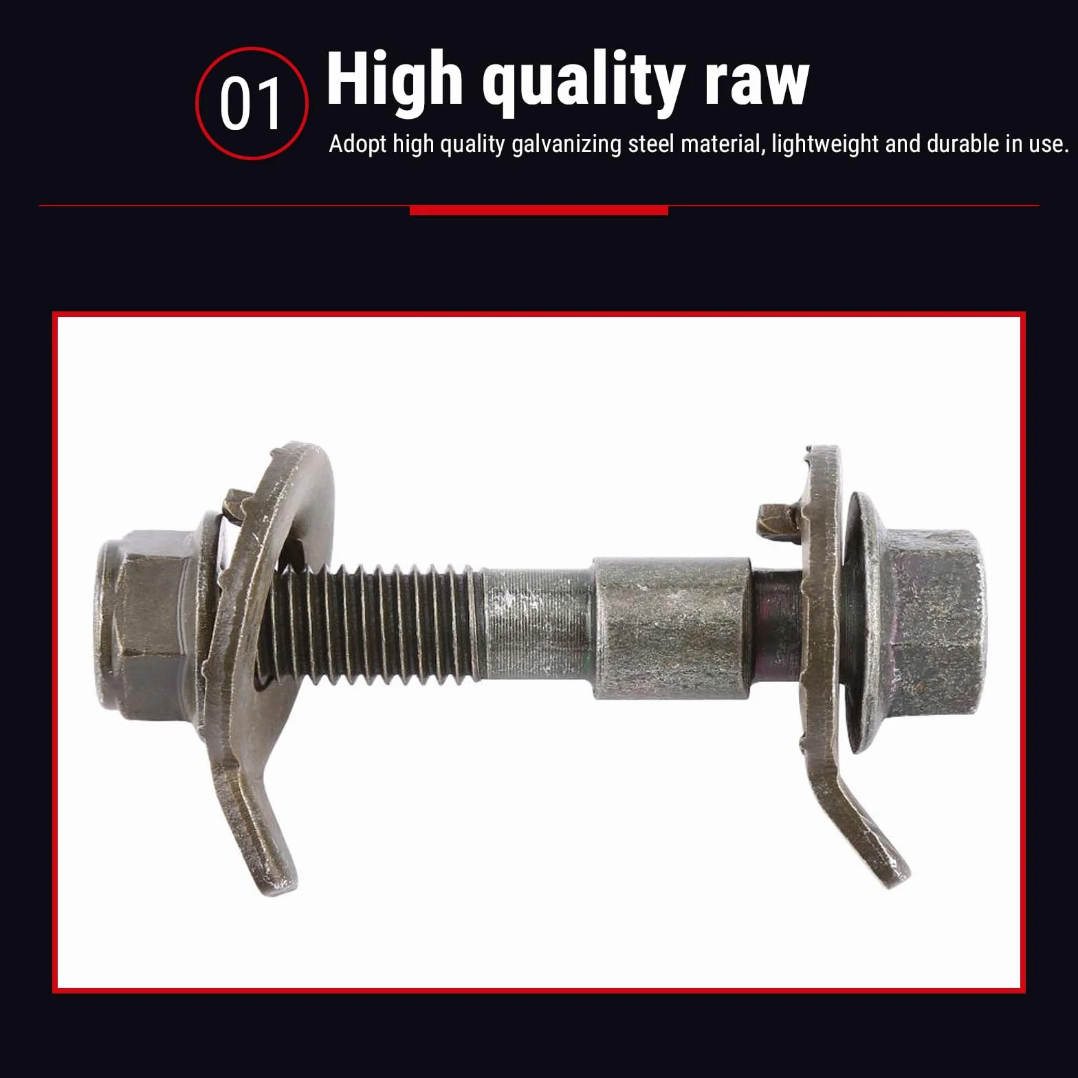 Bullone Camber 4 Pezzi 14mm Curvatura Bulloni a Camma per Veicoli Allineamento Regolabile Kit