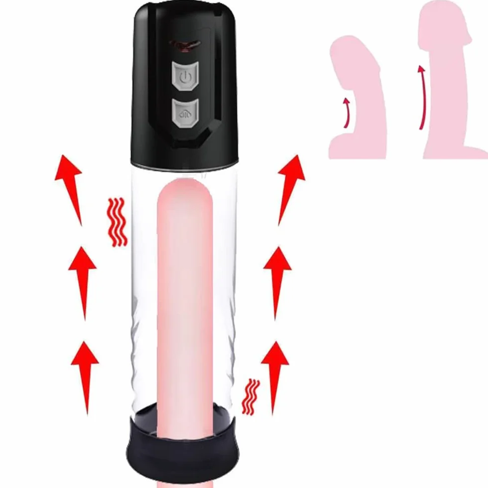 Pompa Allungatore per Pene Uomini Erotico per l'Erezione del Vuoto per l'Ingrandimento del Pene Efficace e la Formazione la Virilità e la Stimolazione