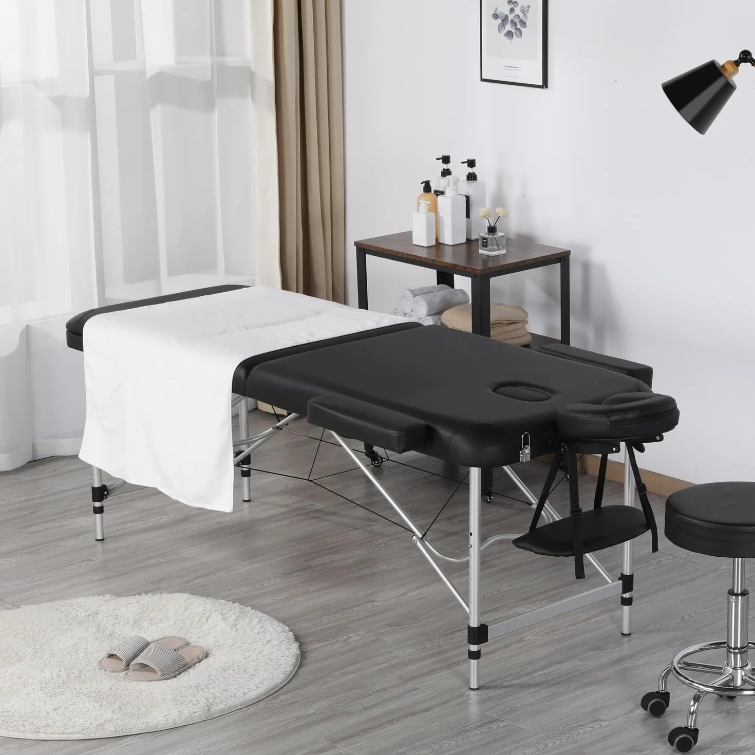 Yaheetech Lettino da Massaggio Pieghevole Portatile Alluminio 213 x 70 cm 250 kg Altezza Regolabile