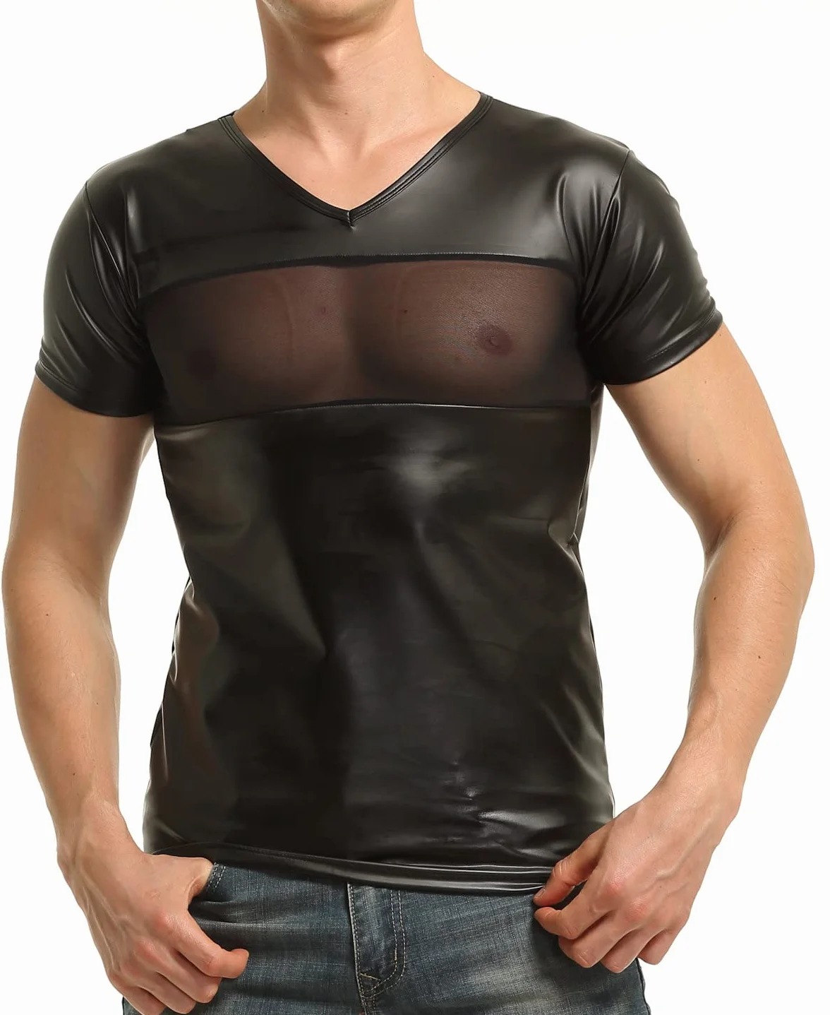 Maglietta lattice uomo con inserto rete