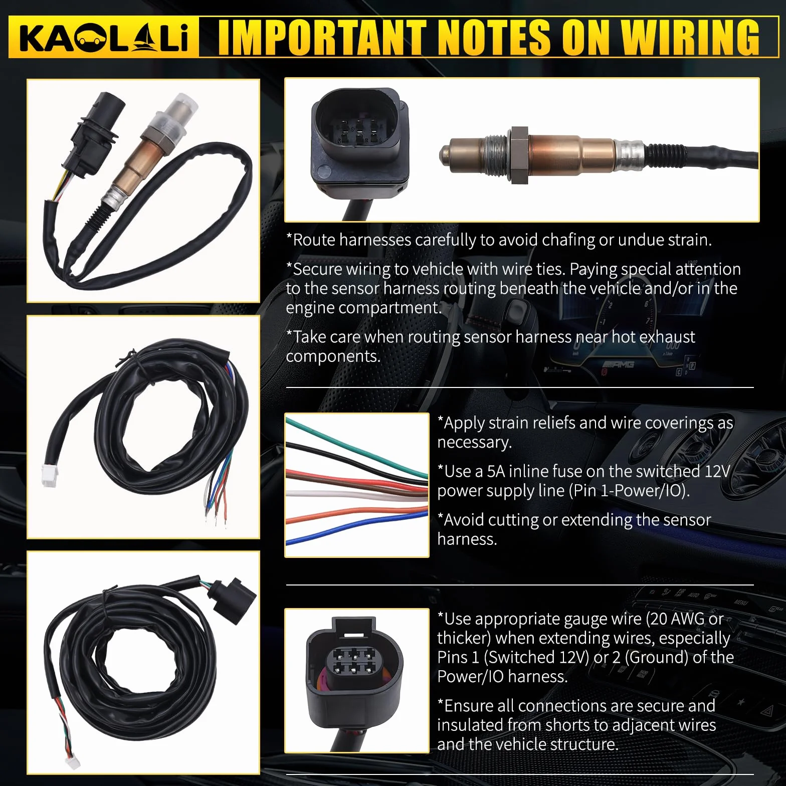 KAOLALI 30-0300 X-Series AFR Wideband UEGO Controller Sensor Kit 52 mm Display