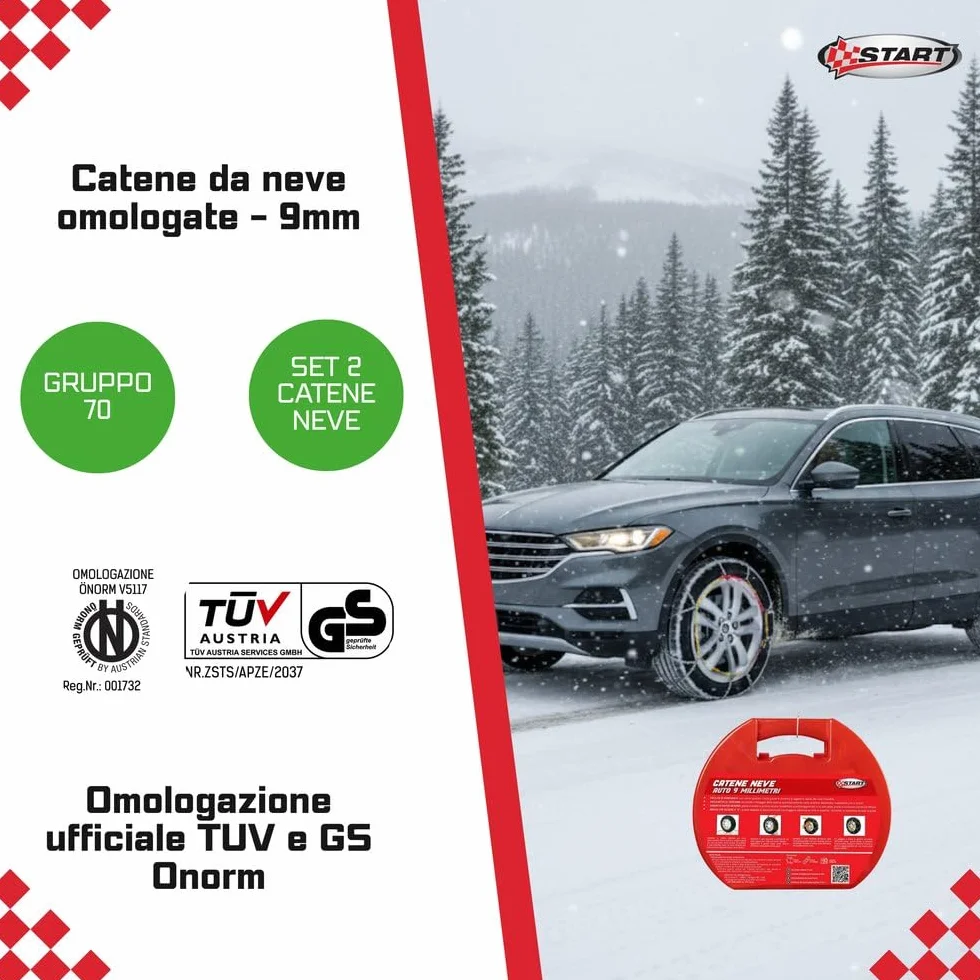 Catene da neve Set 2 pezzi spessore 9 mm gruppo 70