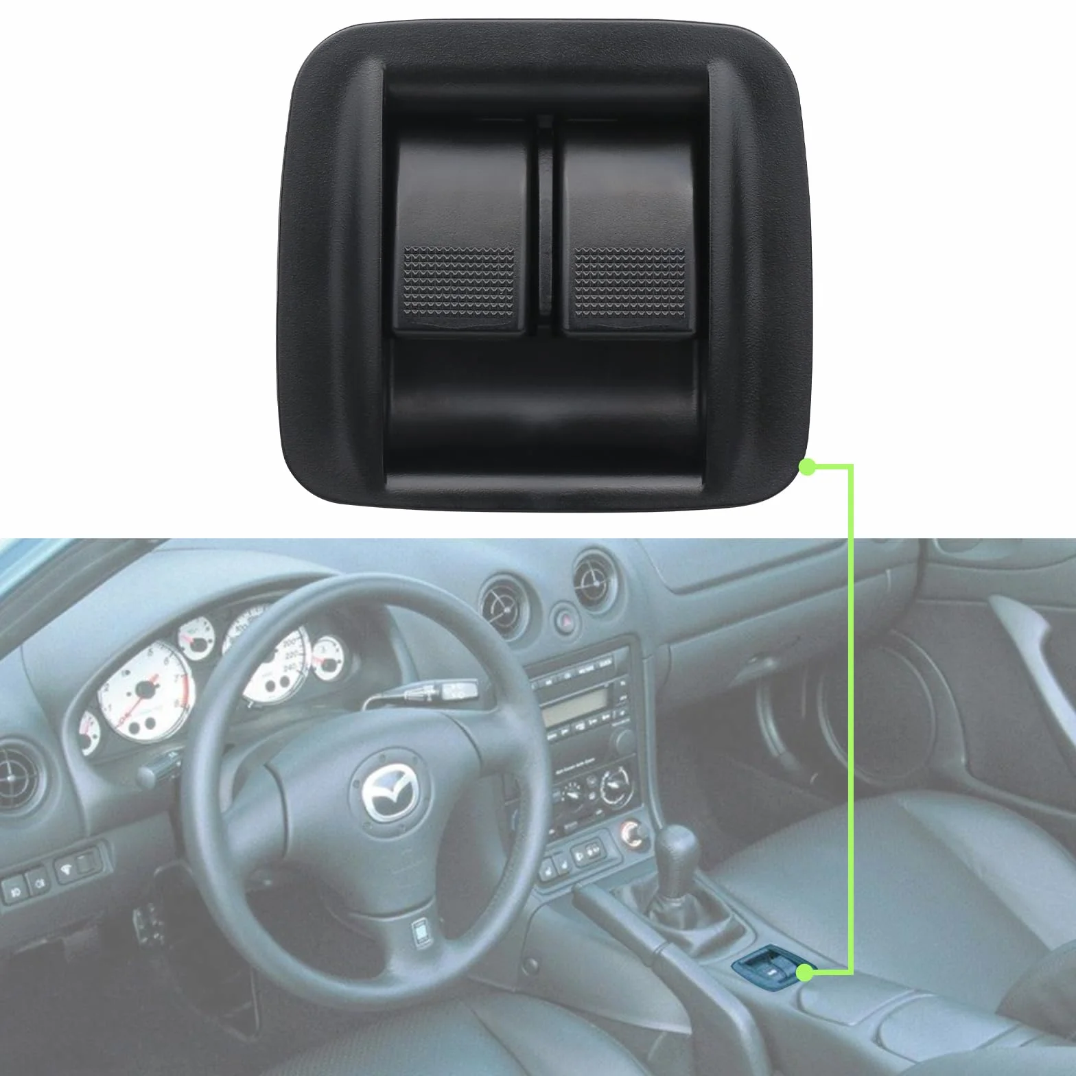 Interruttore per alzacristalli elettrici per console centrale, compatibile con Mazda Miata 1998-2000, sostituisce NC11-66-350B-02