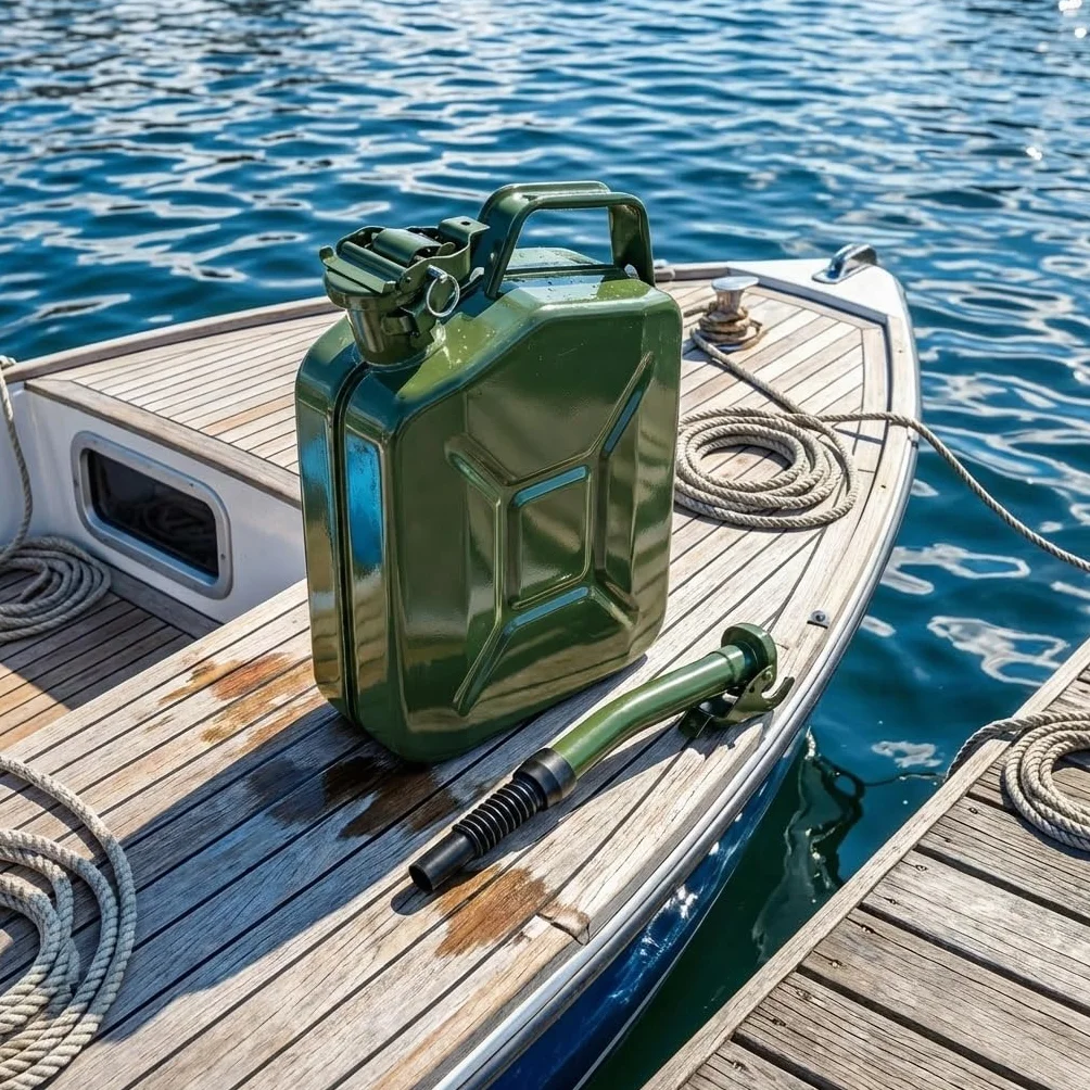MAKA Bidone Carburante 5 Litri in Metallo Verde Militare Antiruggine Certificata UN