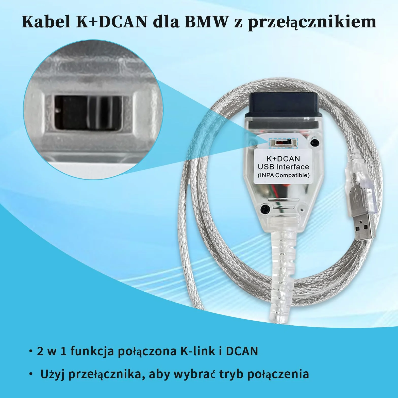BMW K+DCAN USB OBD2 Scanner Diagnostico Strumento FT232 Chip Originale per Serie E 1998-2019 Windows XP/7 32-bit