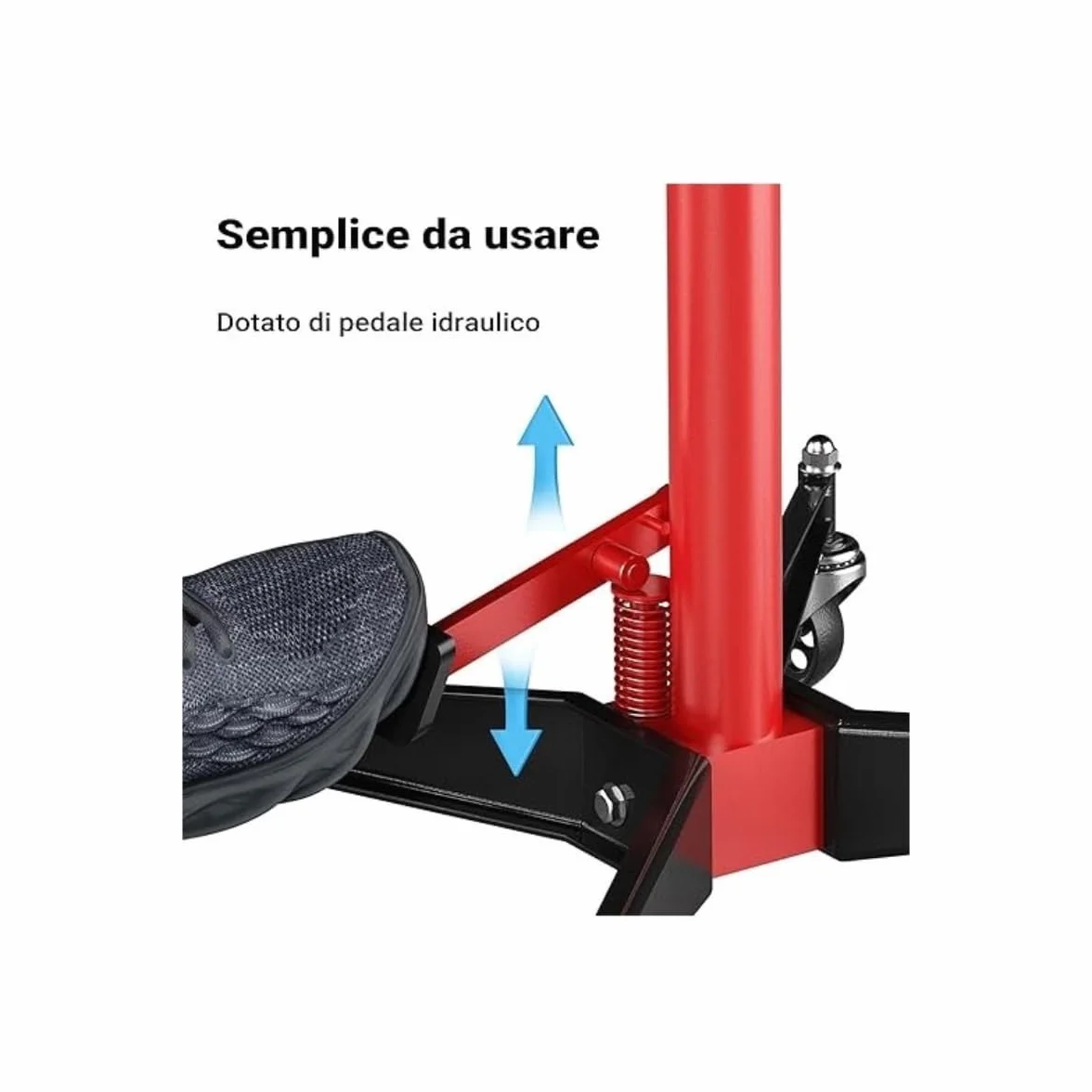 GrecoShop Sollevatore Cric Idraulico da Fossa 500 kg per Officina Auto – Altezza Regolabile, Piattaforma Robusta per Manutenzione Veicoli, Garage e Meccanica Professionale