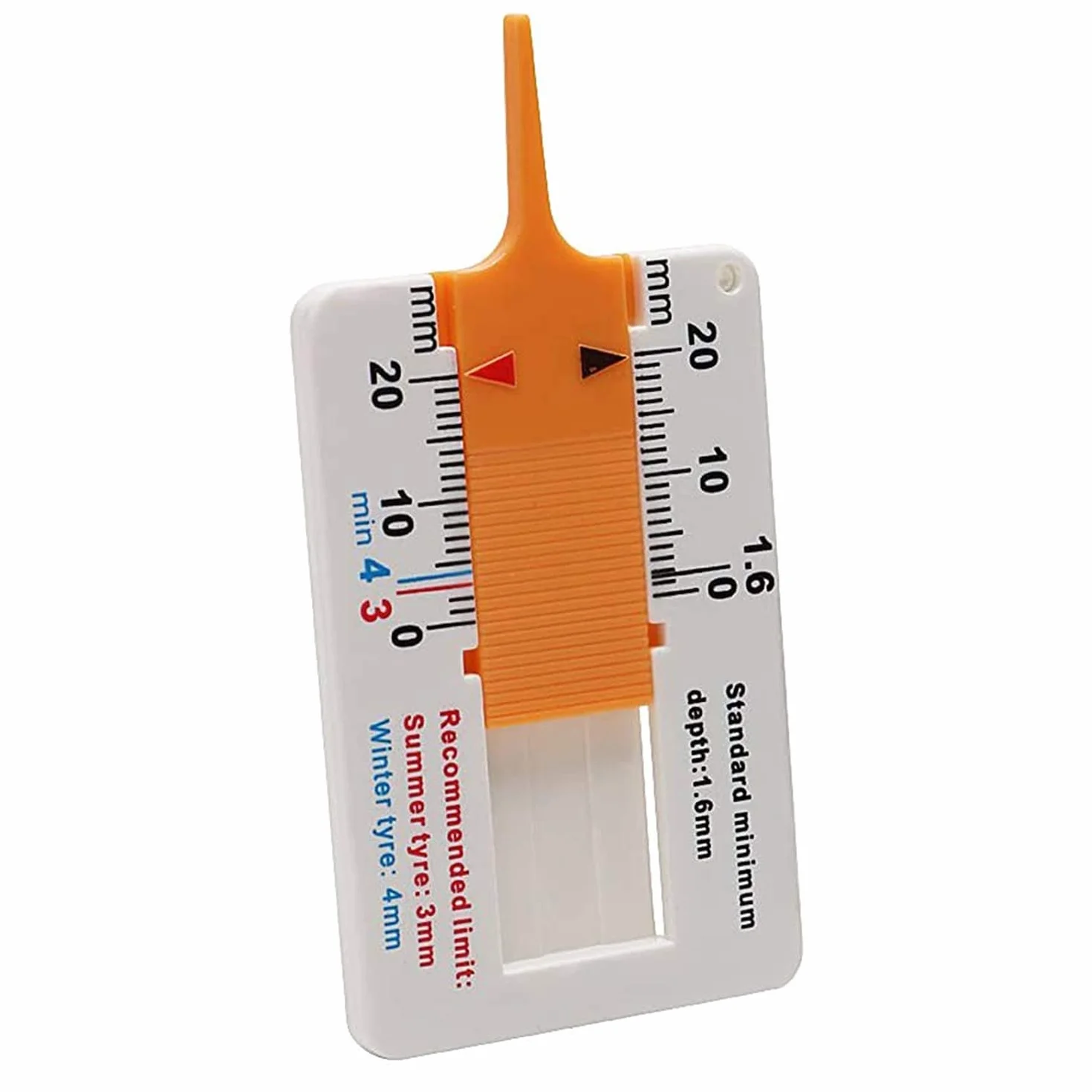 Spessimetro per Pneumatici Profondità 0-20mm, Calibro di Profondità Battistrada, 10 Pezzi con Moschettoni