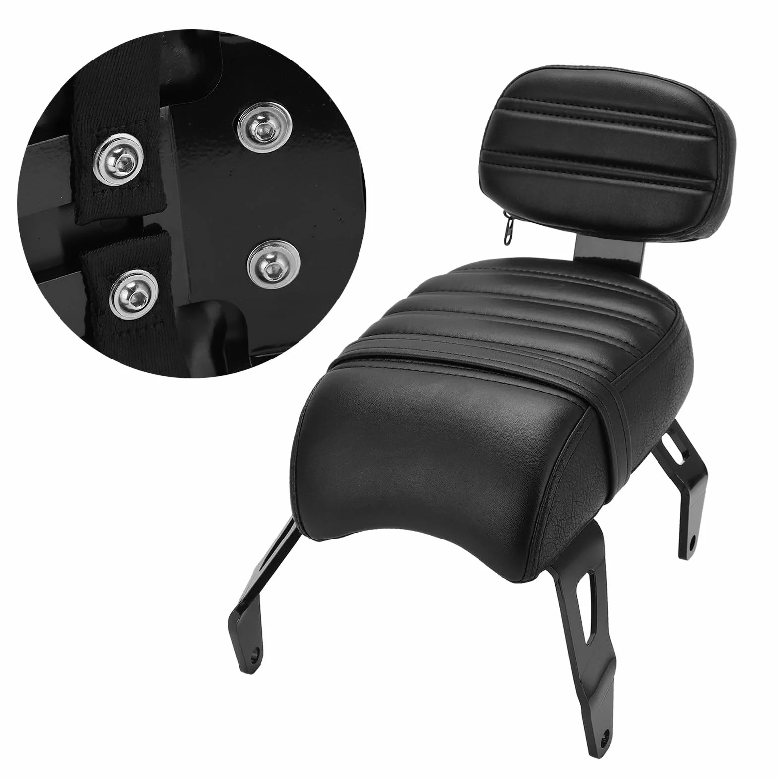 Sedile per passeggero con schienale corto per Indian Bobber, guida comoda per piloti a lunga distanza (nero)