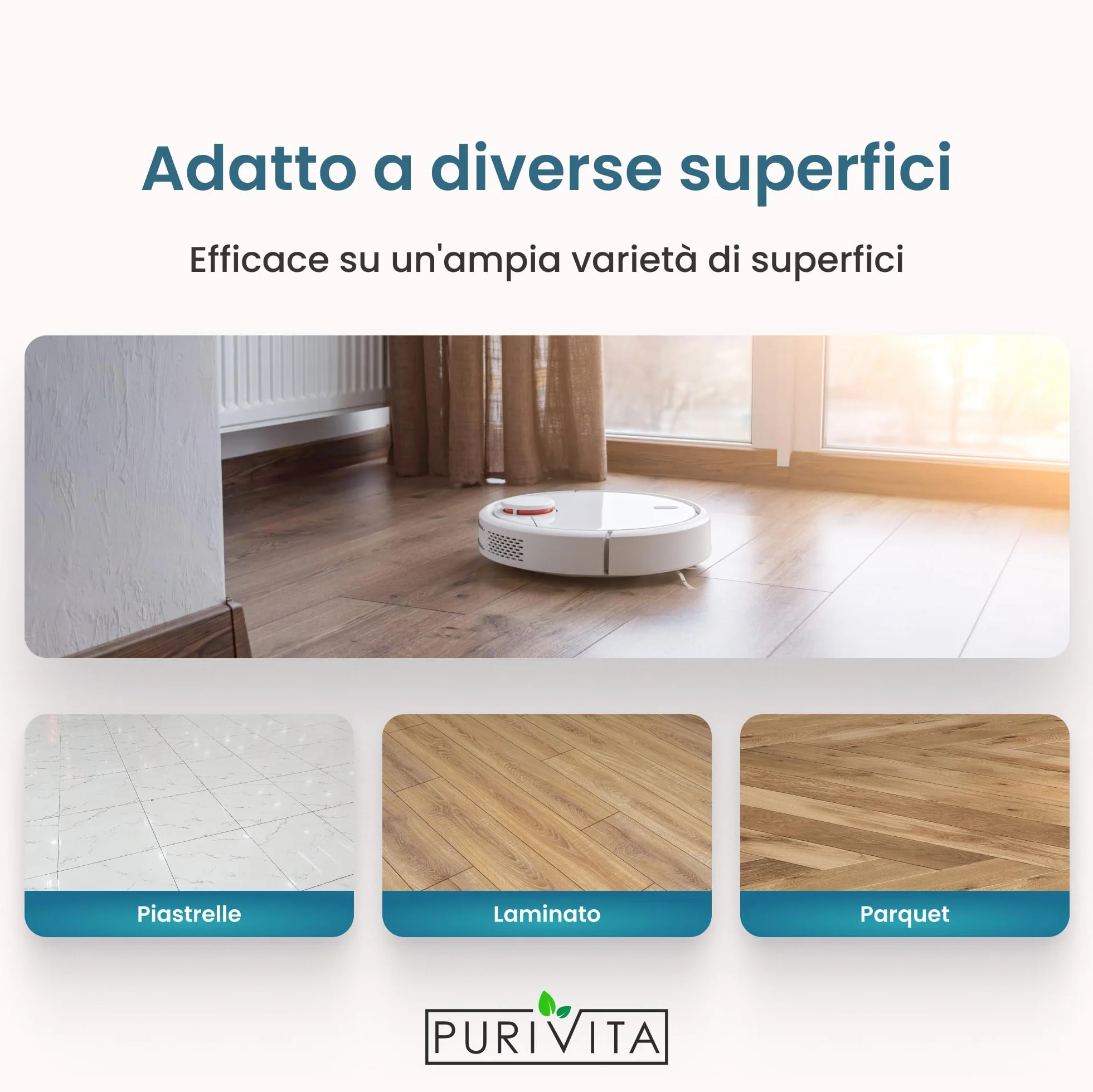 PURIVITA® Detergente per Robot Lavapavimenti [2x1L] - Floor Cleaner per Tutti i Tipi di Robot