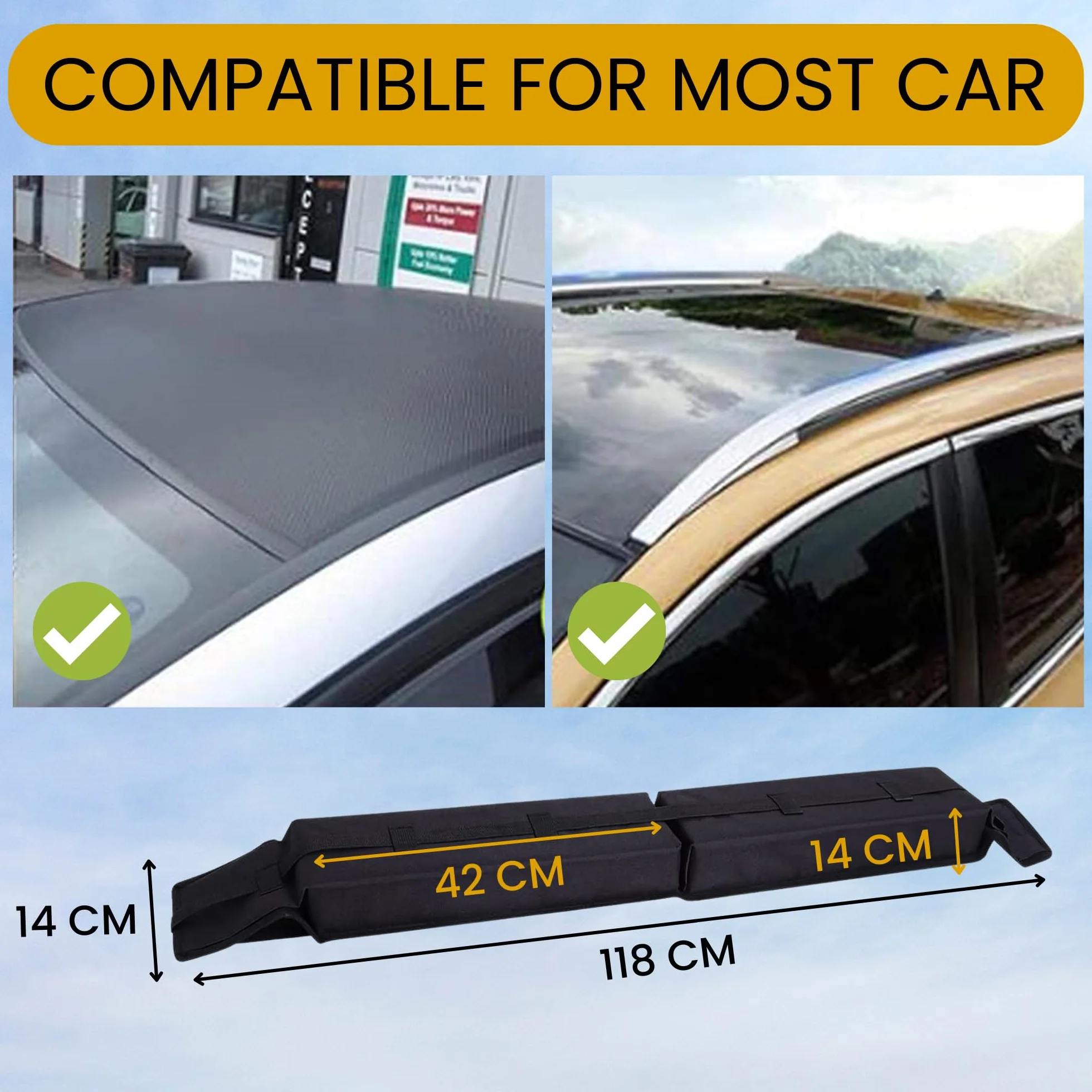 𝗕𝗮𝗿𝗿𝗲 𝗣𝗼𝗿𝘁𝗮𝘁𝘂𝘁𝘁𝗼, Portapacchi Universale per Auto da Viaggio, Morbidi Cuscinetti per Bagagli Pieghevoli, Barra Portatile per il Trasporto.