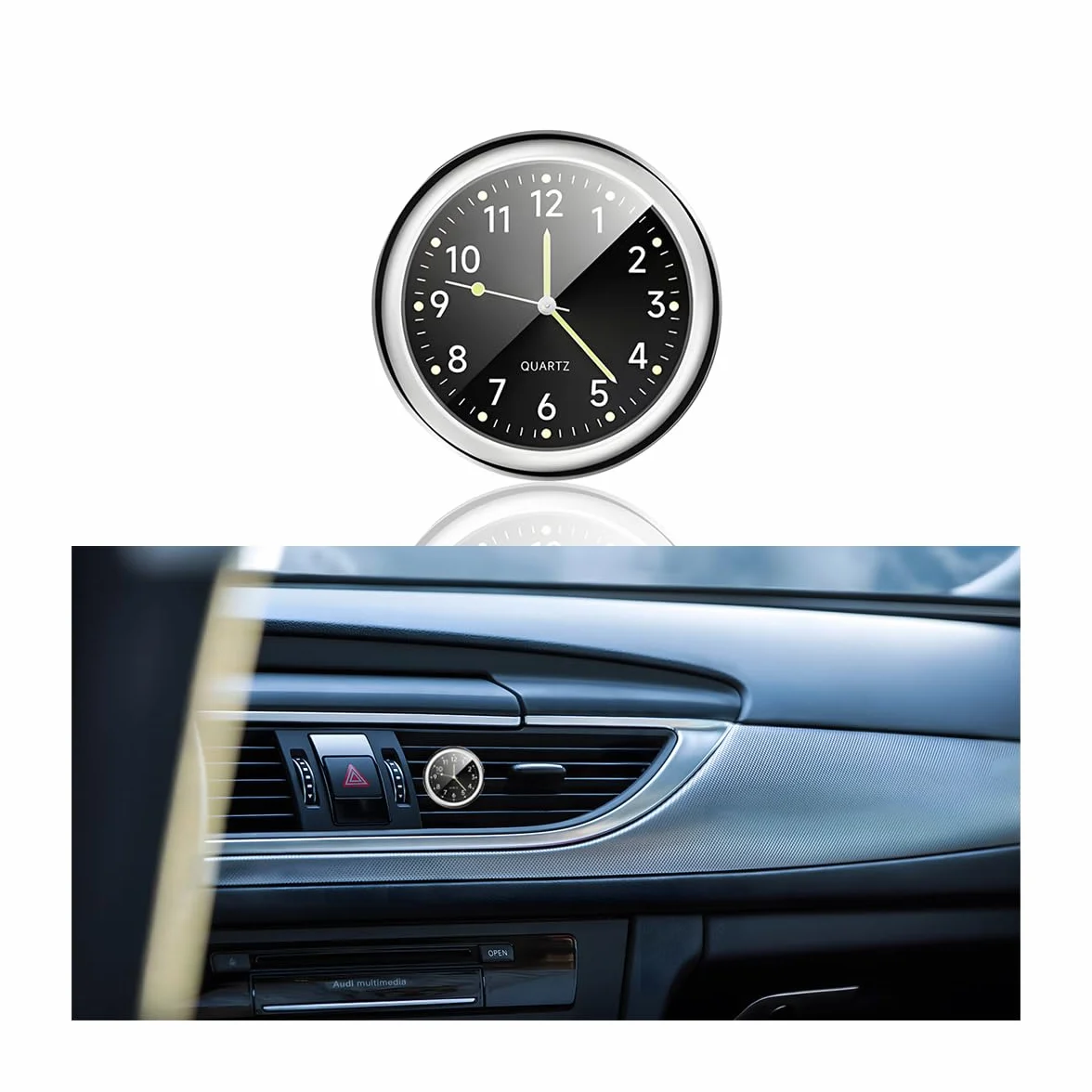 Orologio per Decorazione Auto al Quarzo - Cruscotto Nero