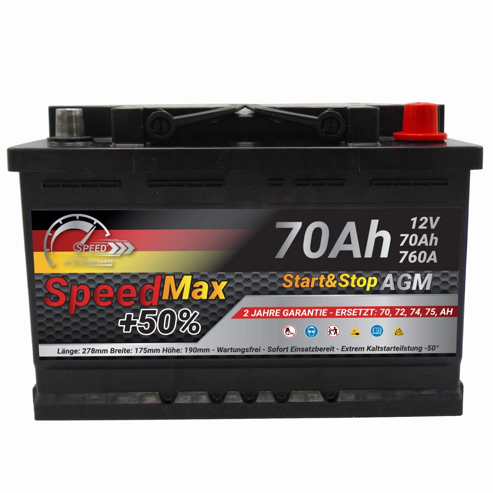 Bateria AGM Start&Stop 70Ah 760A 12V L3 Speed Max