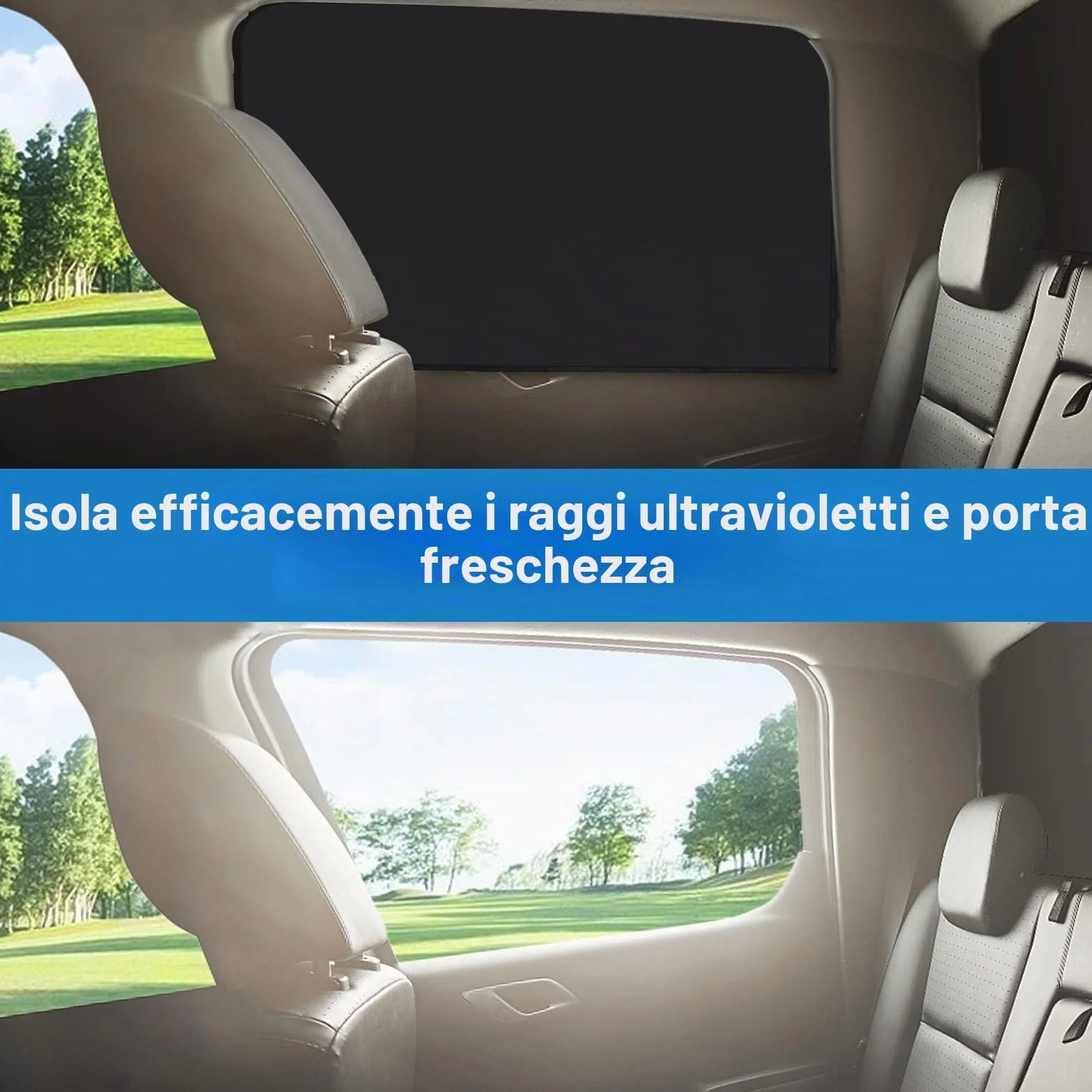 2 Pezzi Protezione Solare Auto, Parasole Auto Bambini Accessori Auto, Tende Oscuranti Vetri Auto, Block Raggi UV Anti-Zanzara Protegge Bambini