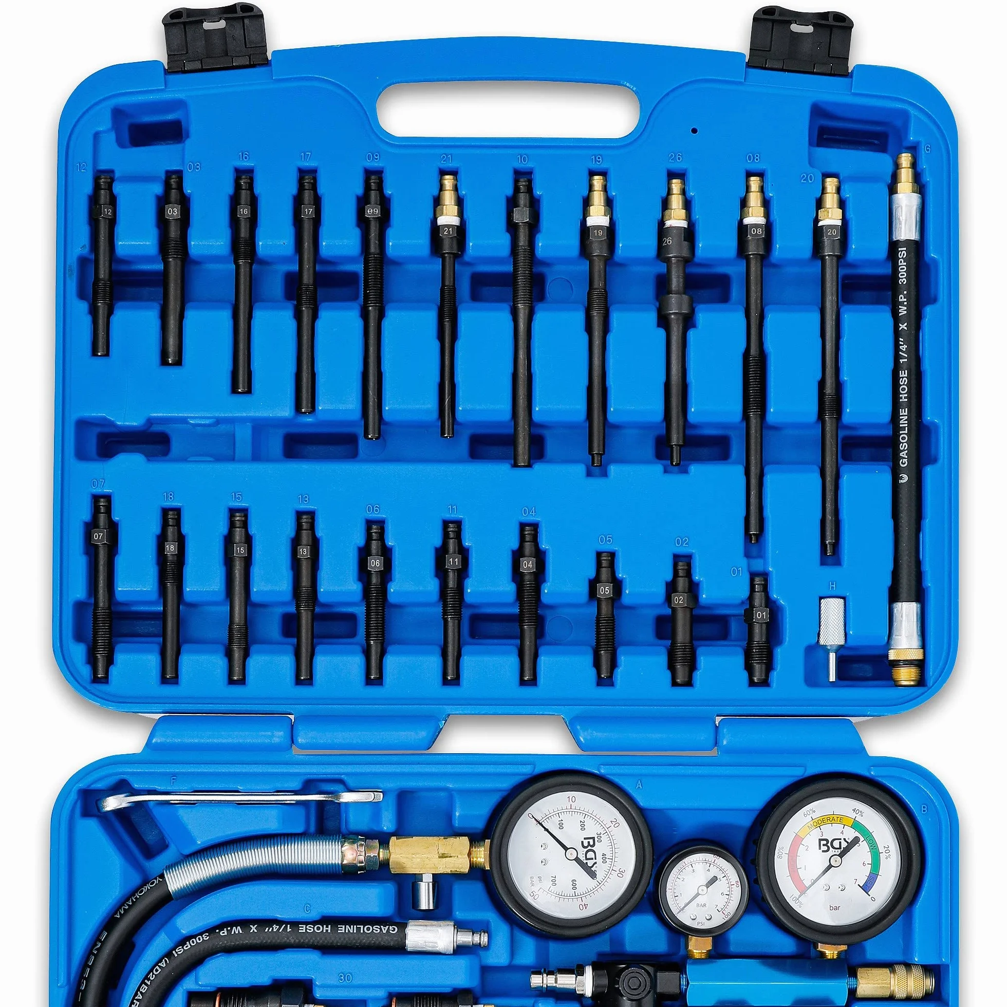 BGS 8401 | Set per test perdita compressione/ pressione mot.diesel/benz.