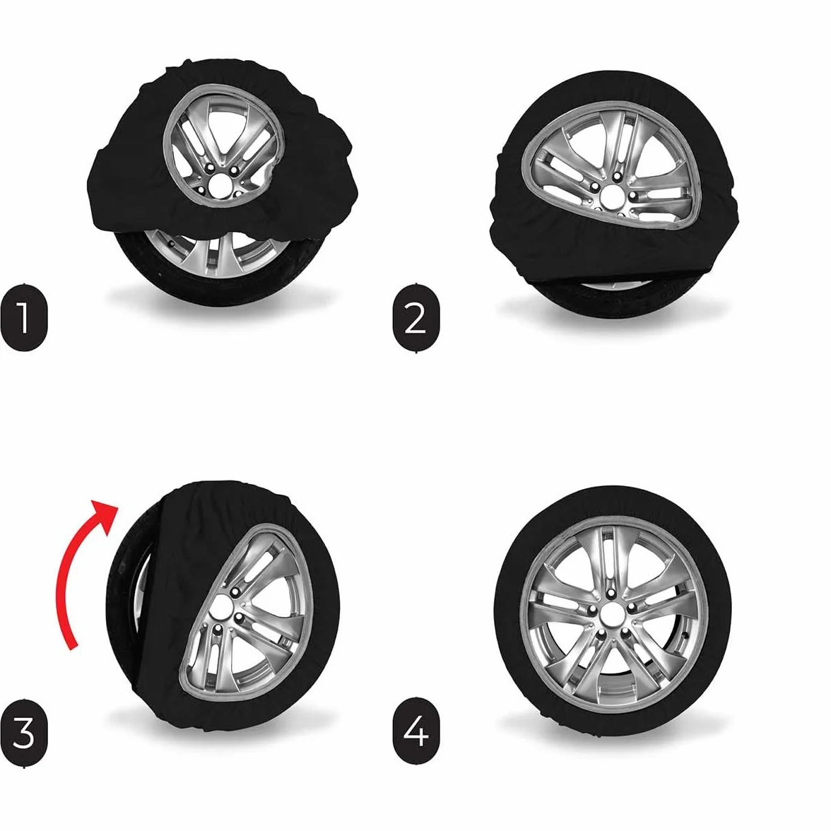 A2ZWORLD Catena da Neve Tessile per Pneumatici, Calze da Neve per Auto, Omologate EN 16662-1, Colore Nero, Misura (L)