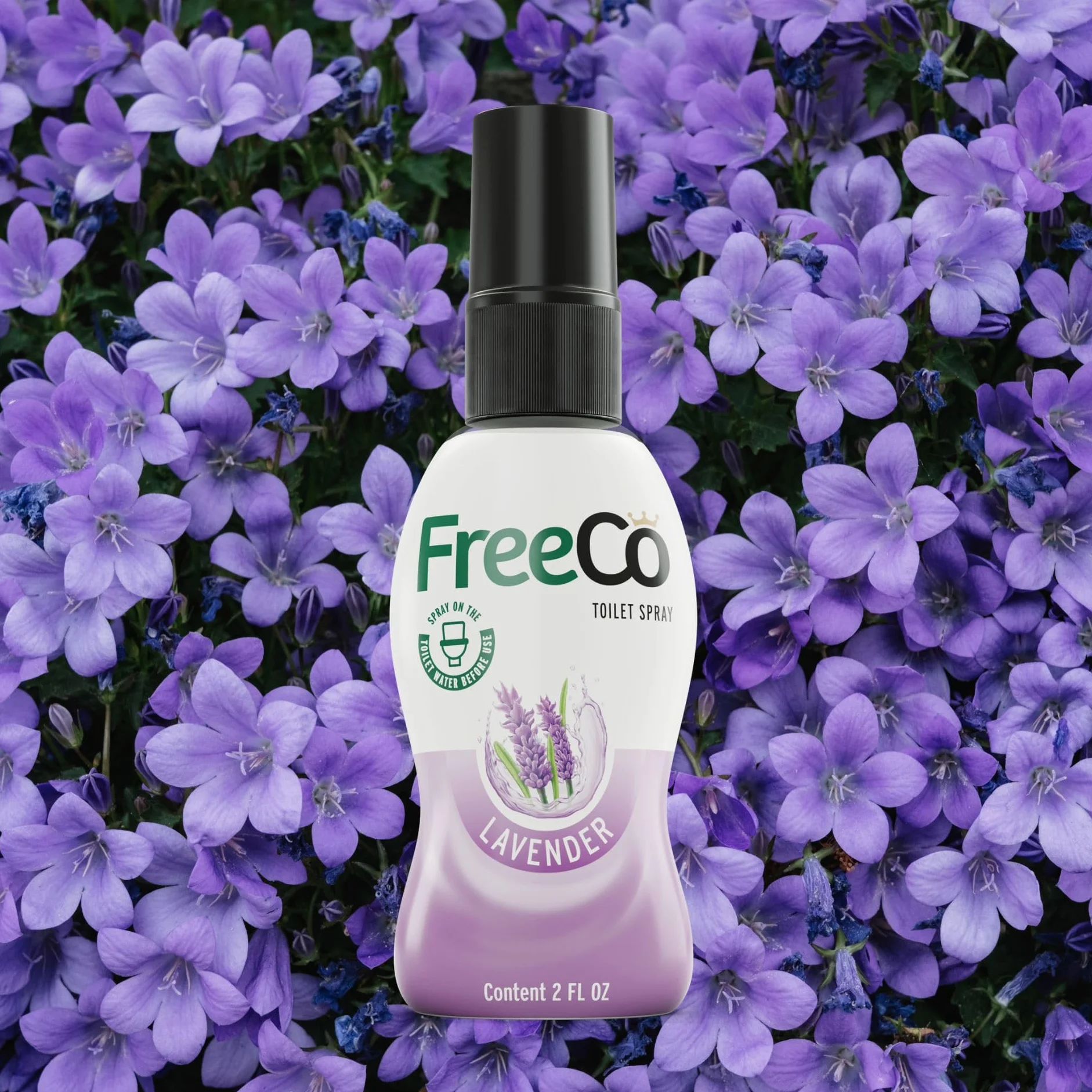 FreeCo Spray WC Blocca Odori Pre-uso Oli Essenziali Naturali Confezione 3x60 ml Fragranza Lavanda