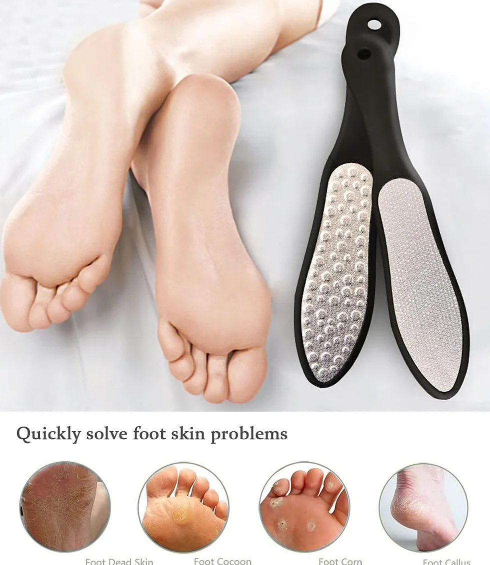 RoserRose Raspa Piedi Professionale In Acciaio Inox Lima Per Piedi E Talloni Rimuovere Calli Pedicure