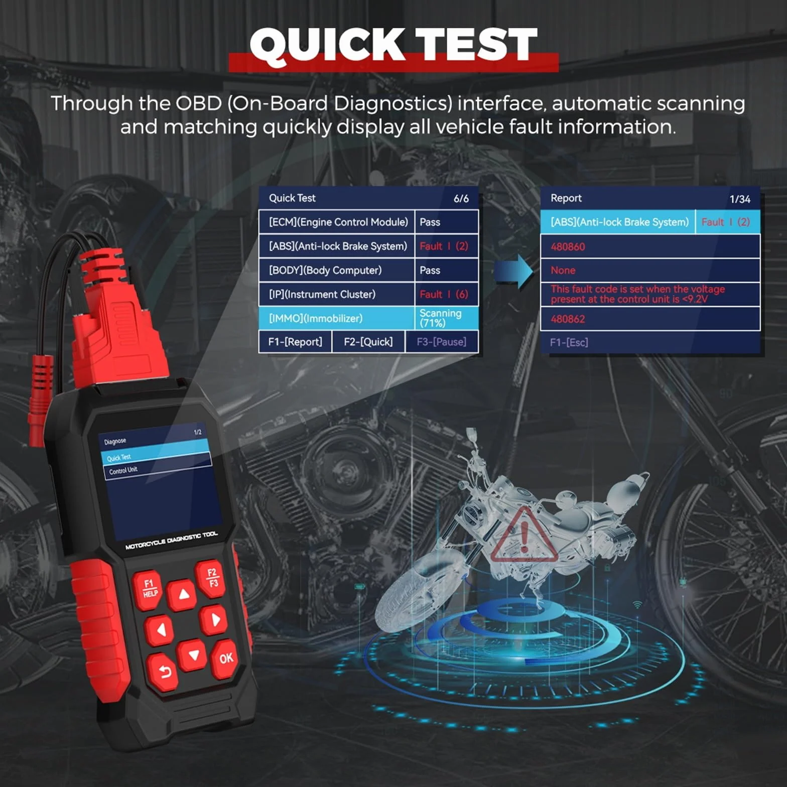 Lettore di codici M4 per moto Suzuki Yamaha Honda Kawasaki OBD2 strumento diagnostico spurgo ABS