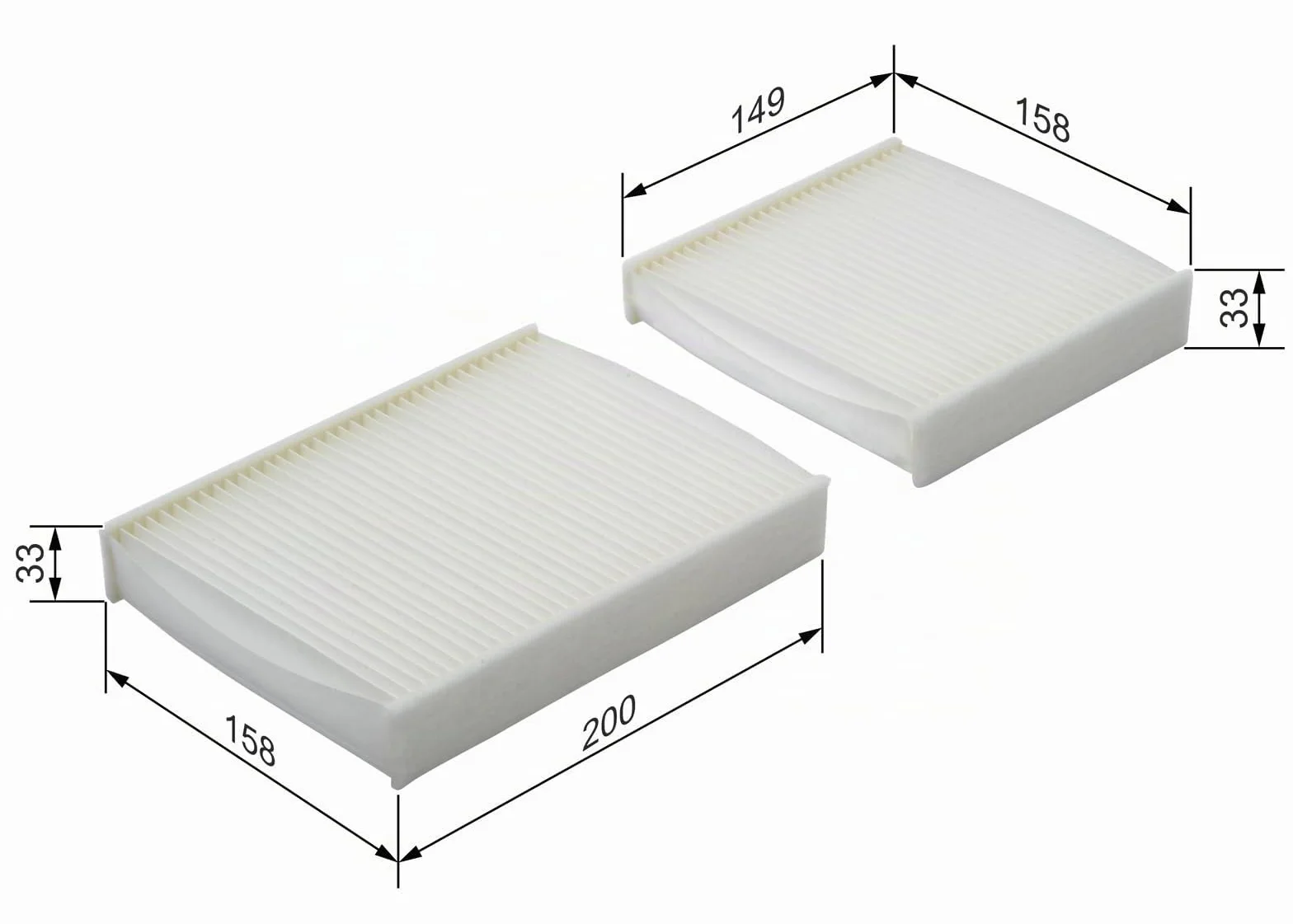 Bosch Filtro Abitacolo Standard M2136, Filtro di Ricambio - 2 Filtri