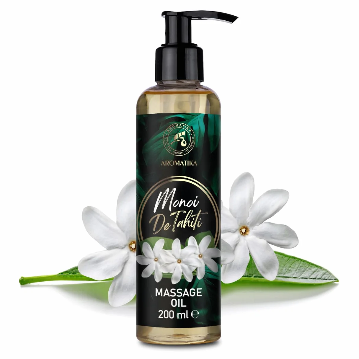 Olio da Massaggio Monoi de Tahiti 200 ml - Olio di Cocco - Estratto di Fiore di Gardenia - Cura del Corpo