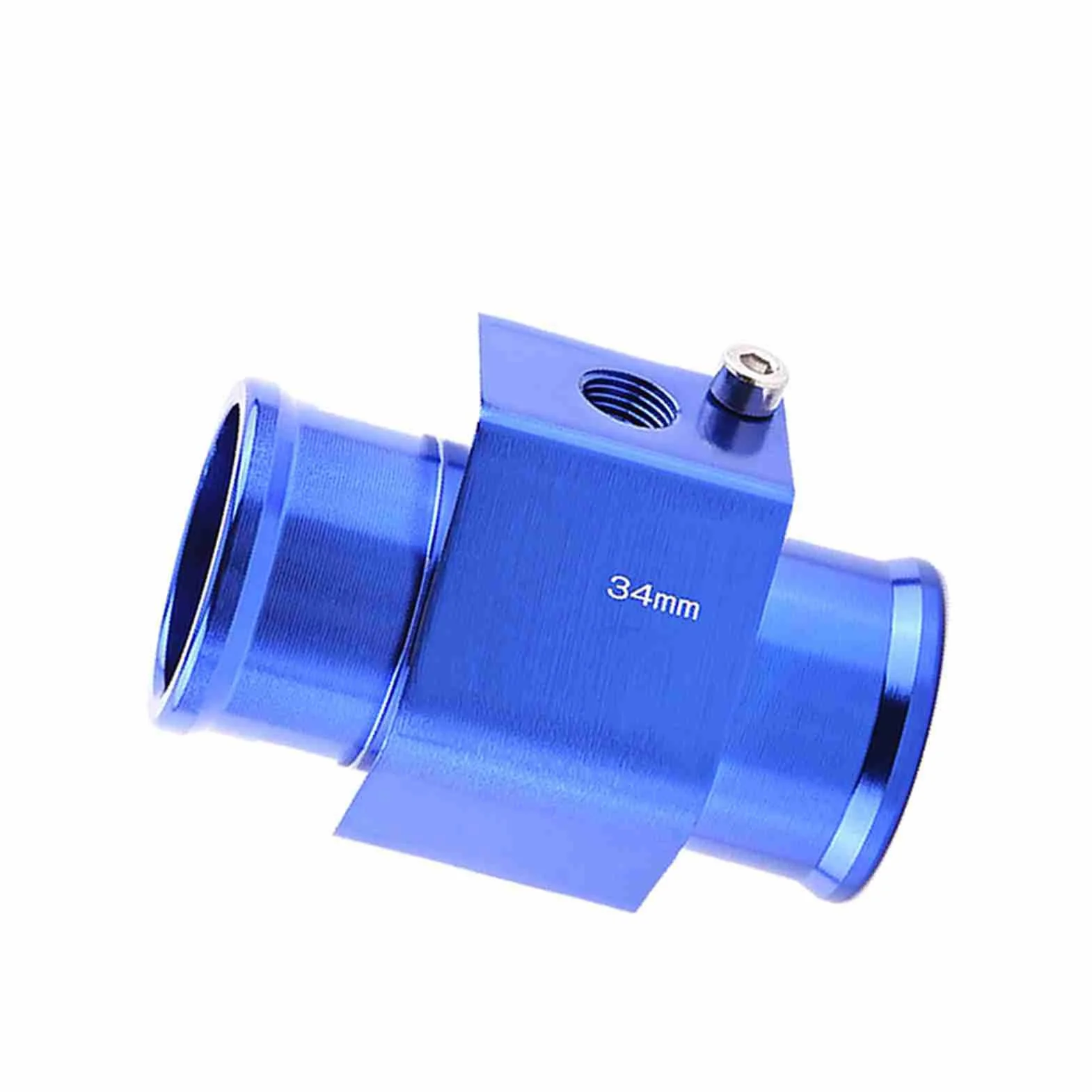 Giunto per la temperatura dell'acqua Giunto universale per la temperatura dell'acqua in alluminio per auto Raccordo per tubo del tubo del sensore Adattatore blu, 26 28 30 32 34 38 40mm(34mm)