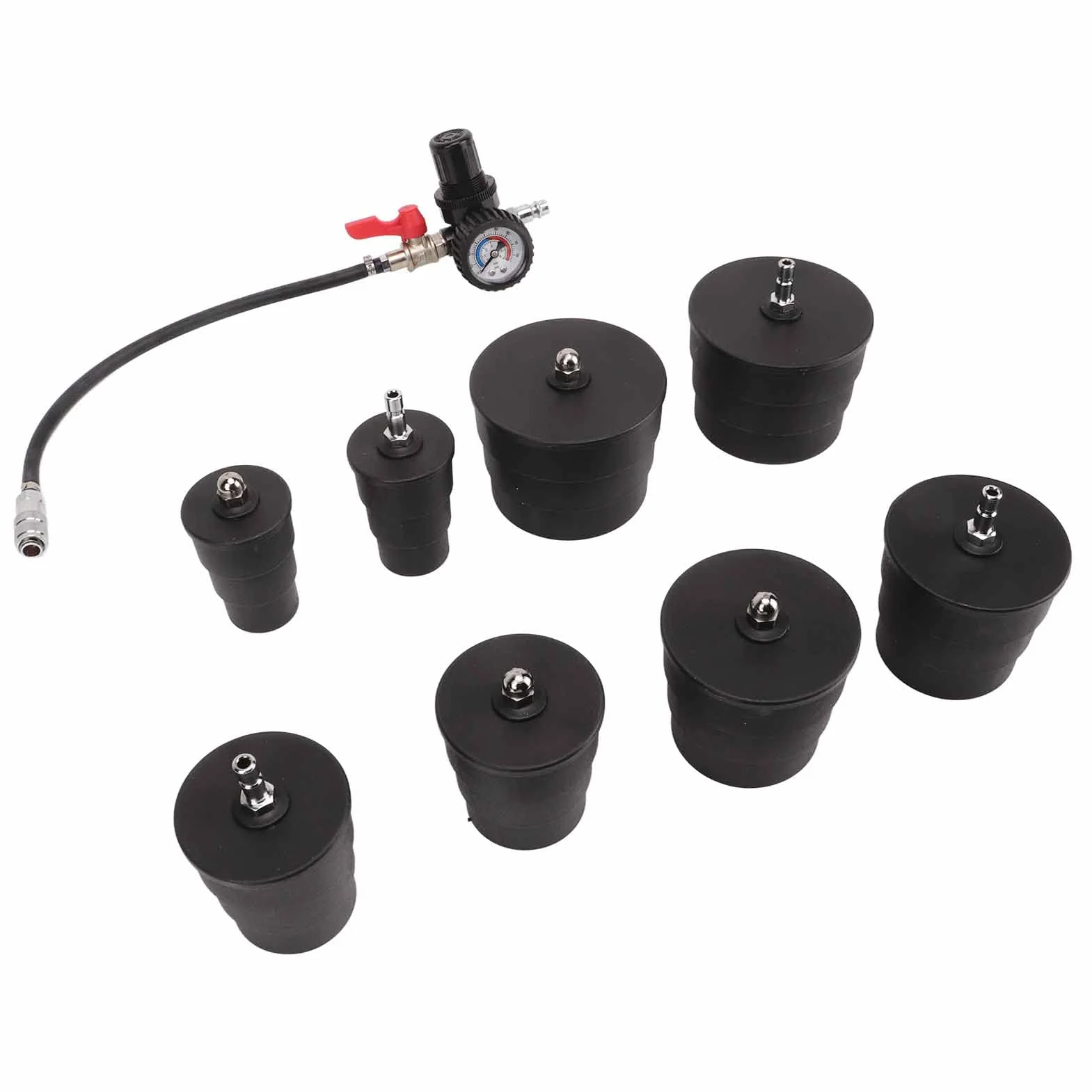 Turbo System Leakage Tester 9 Pcs Turbo System Leakage Tester Turbocompressore Air Pressure Boost Leak Test Kit con Manometro Tester